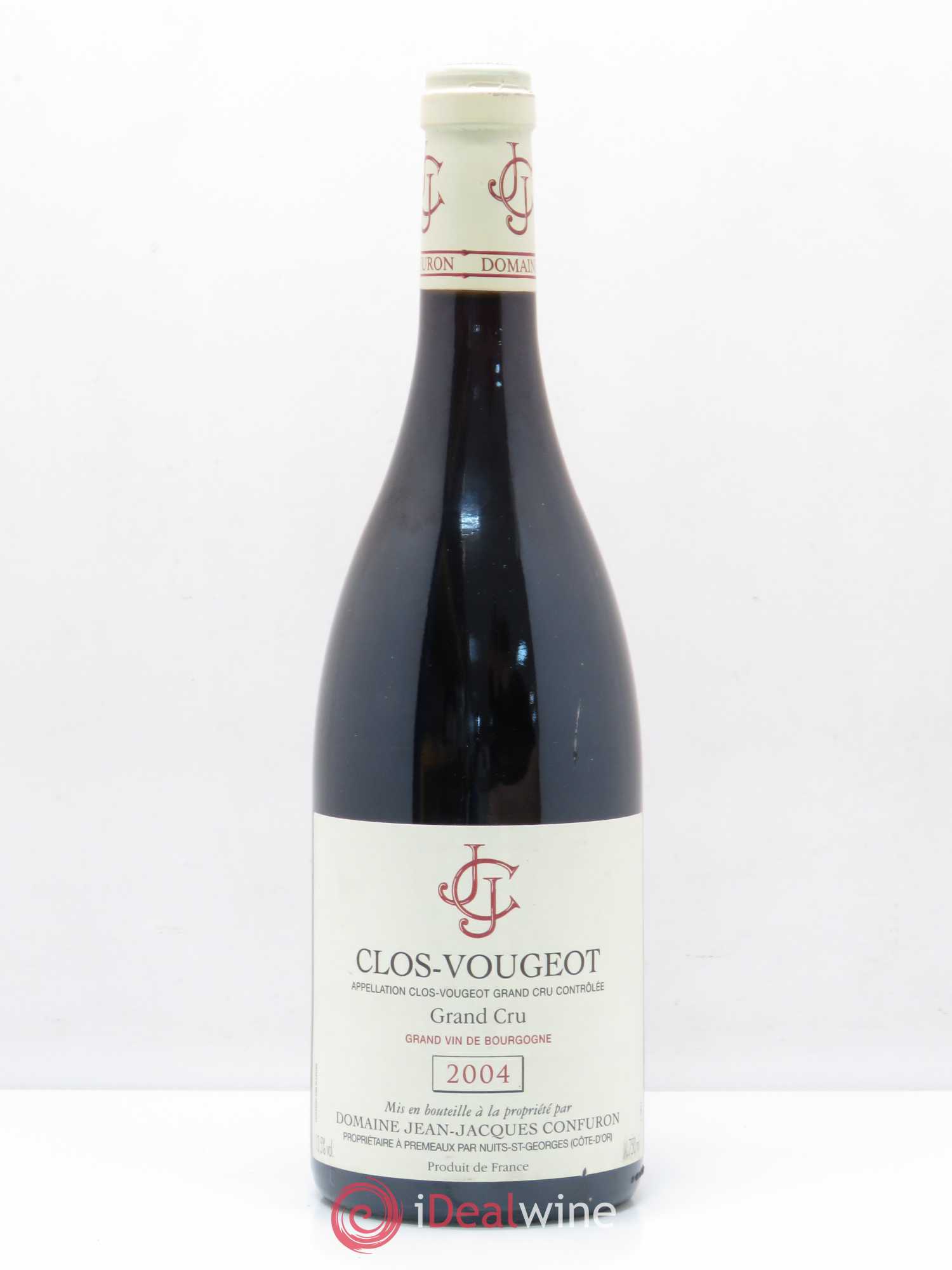 Clos de Vougeot Grand Cru Jean-Jacques Confuron 2004 - Lot de 1 bouteille - 0