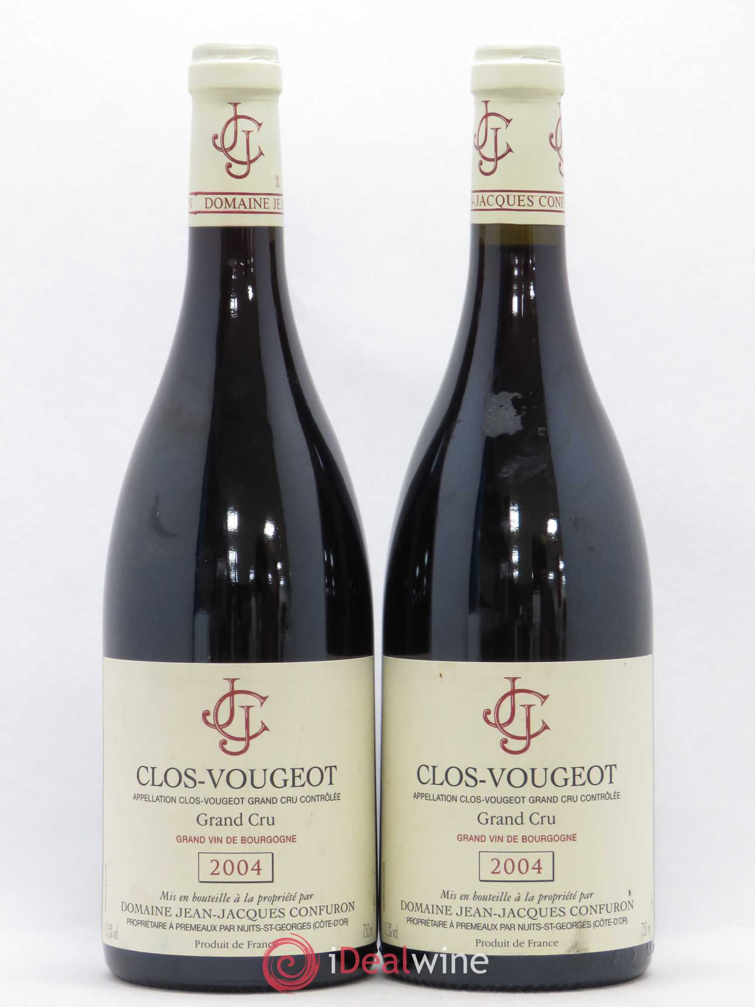 Clos de Vougeot Grand Cru Jean-Jacques Confuron 2004 - Lot de 2 bouteilles - 0