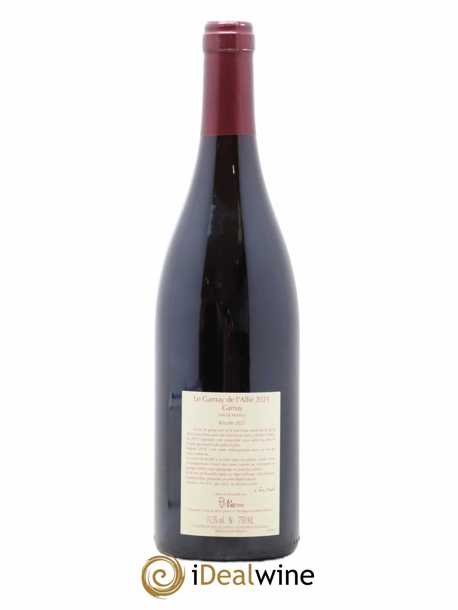 Vin de France Le Gamay de l'Allié Binaume Bizot-Naudin (sans prix de réserve) 2021 - Lot de 1 bouteille - 1