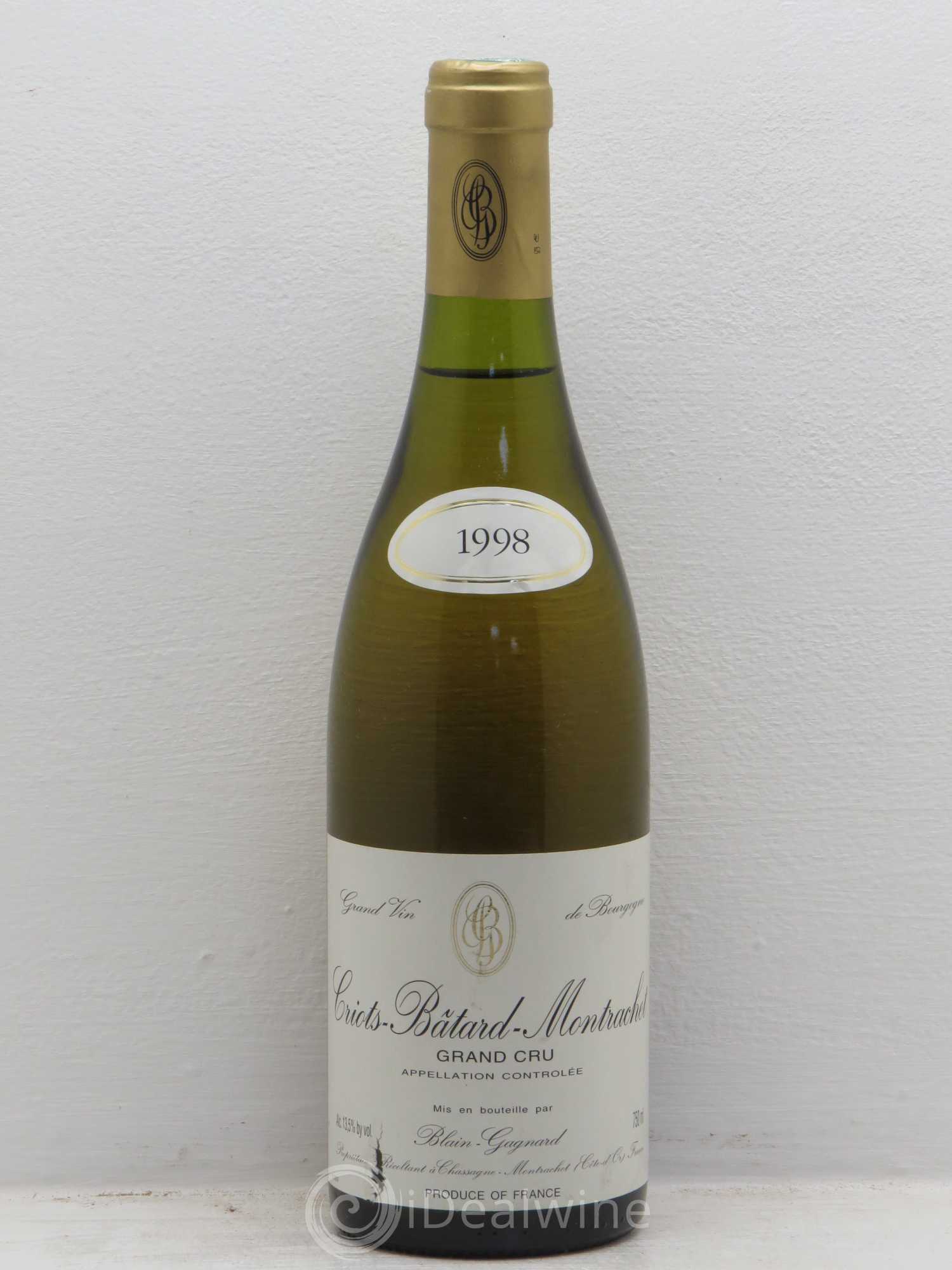 Criots-Bâtard-Montrachet Grand Cru Blain-Gagnard (Domaine) (sans prix de réserve) 1998 - Lot de 1 bouteille - 0