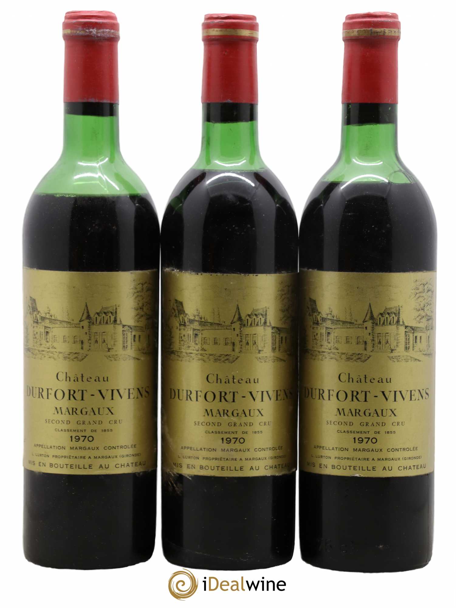 Château Durfort Vivens 2ème Grand Cru Classé 1970 - Lot de 3 bouteilles - 0
