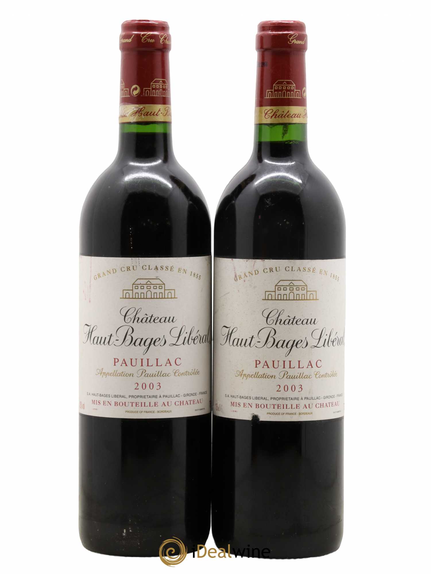 Château Haut Bages Libéral 5ème Grand Cru Classé 2003 - Lot de 2 bouteilles - 0