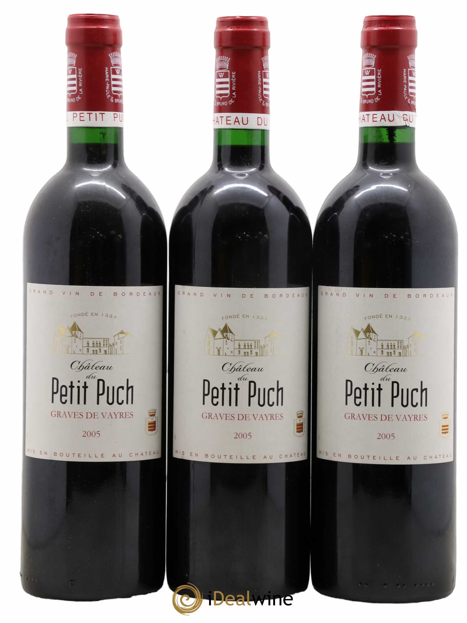 Bordeaux Graves De Vayres Château Du Petit Puch 2005 - Posten von 3 Flaschen - 0