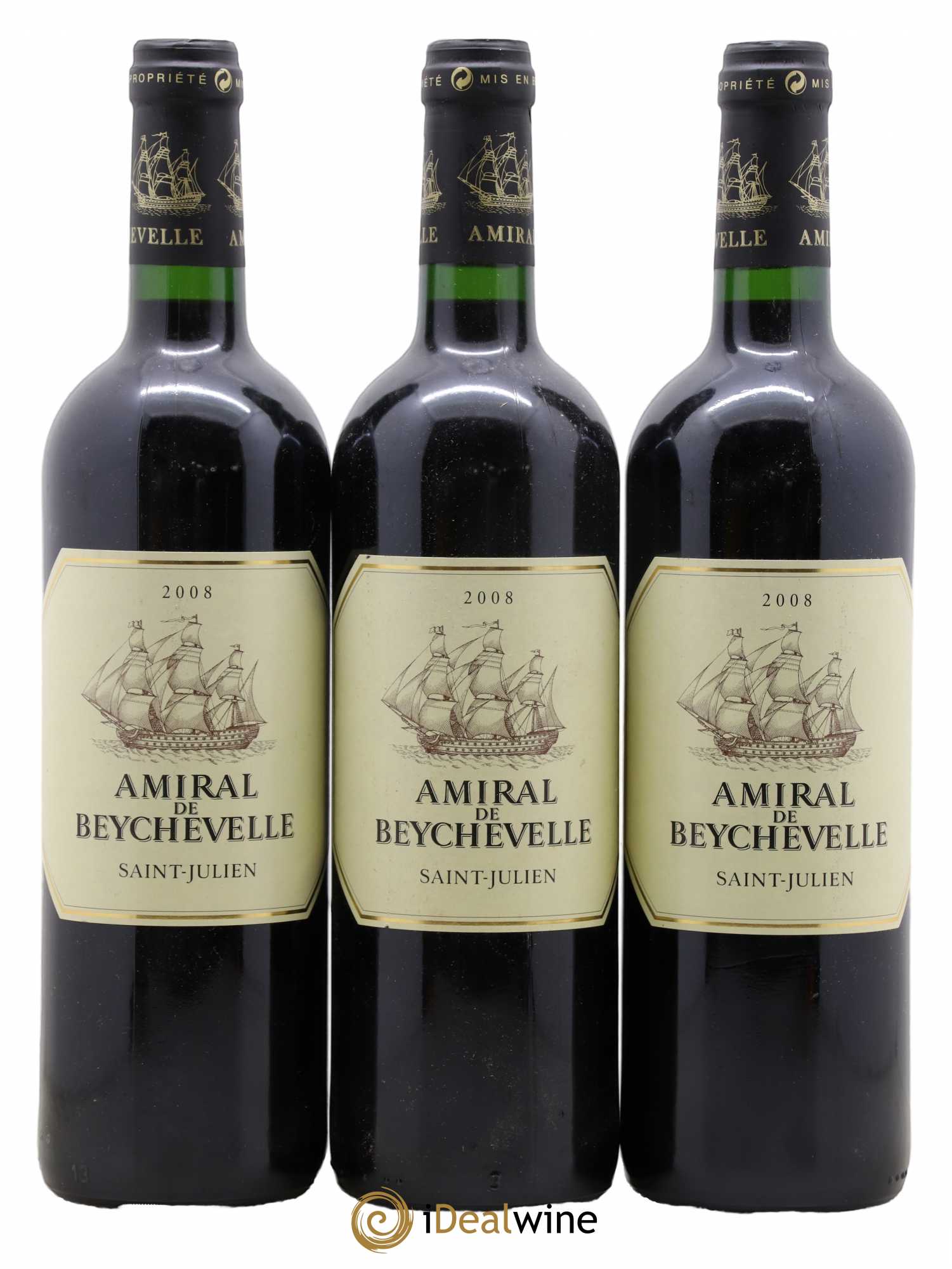 Amiral de Beychevelle Second Vin 2008 - Lot de 3 bouteilles - 0