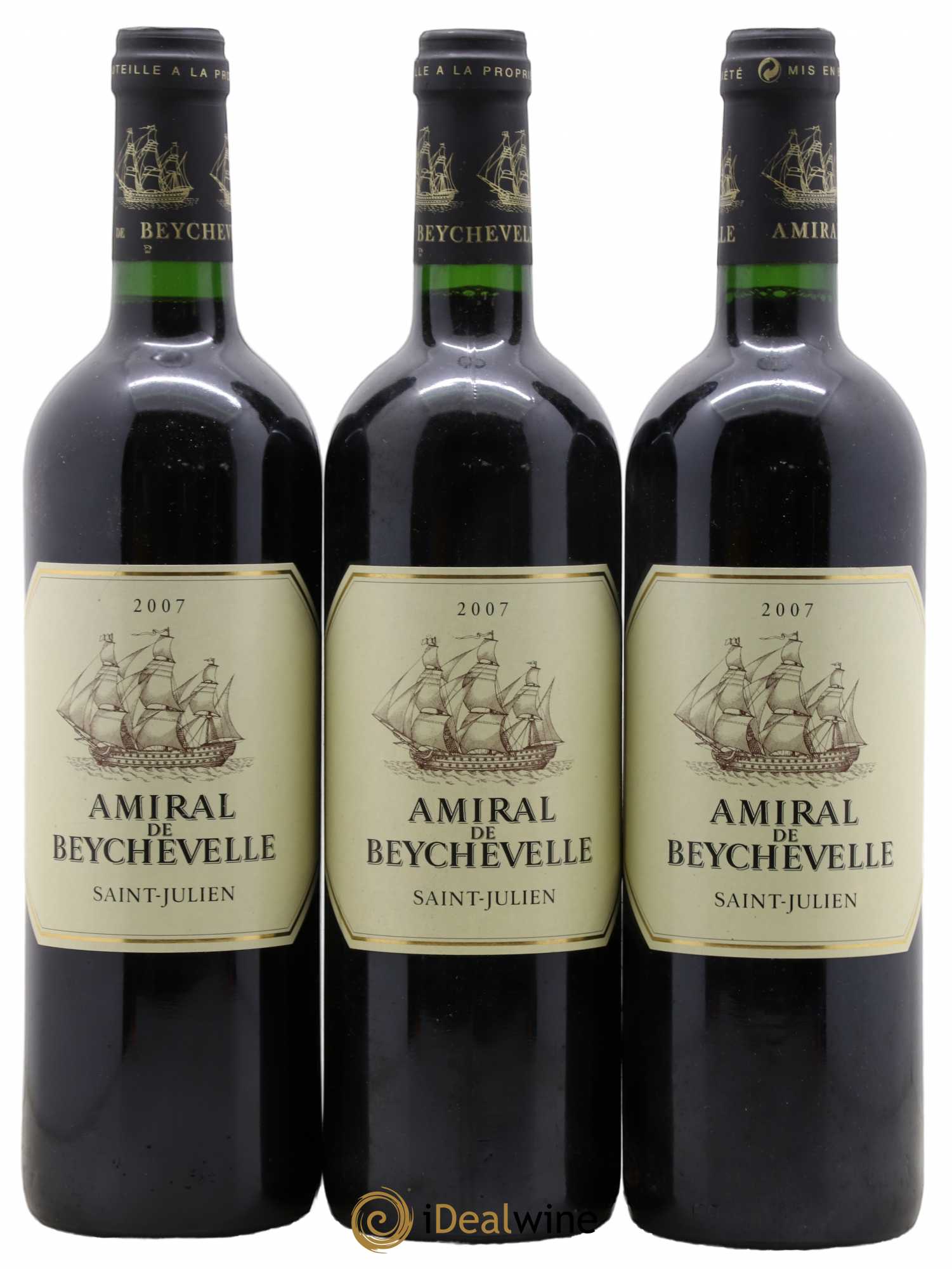 Amiral de Beychevelle Second Vin 2007 - Lot de 3 bouteilles - 0