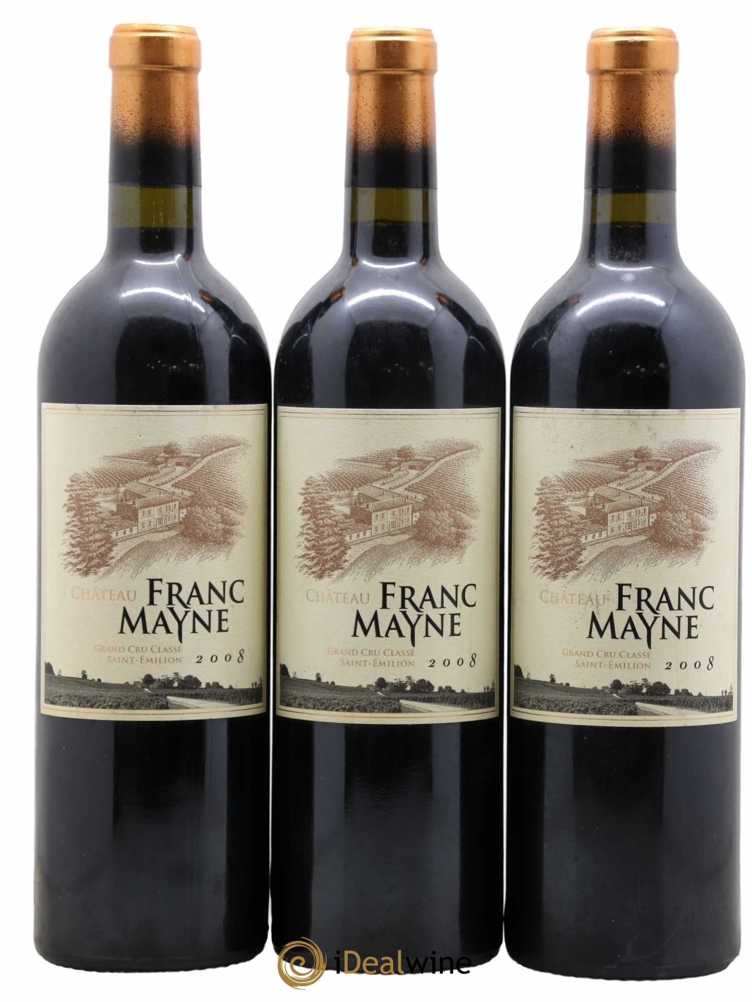 Château Franc Mayne Grand Cru Classé 2008 - Lot de 3 bouteilles - 0