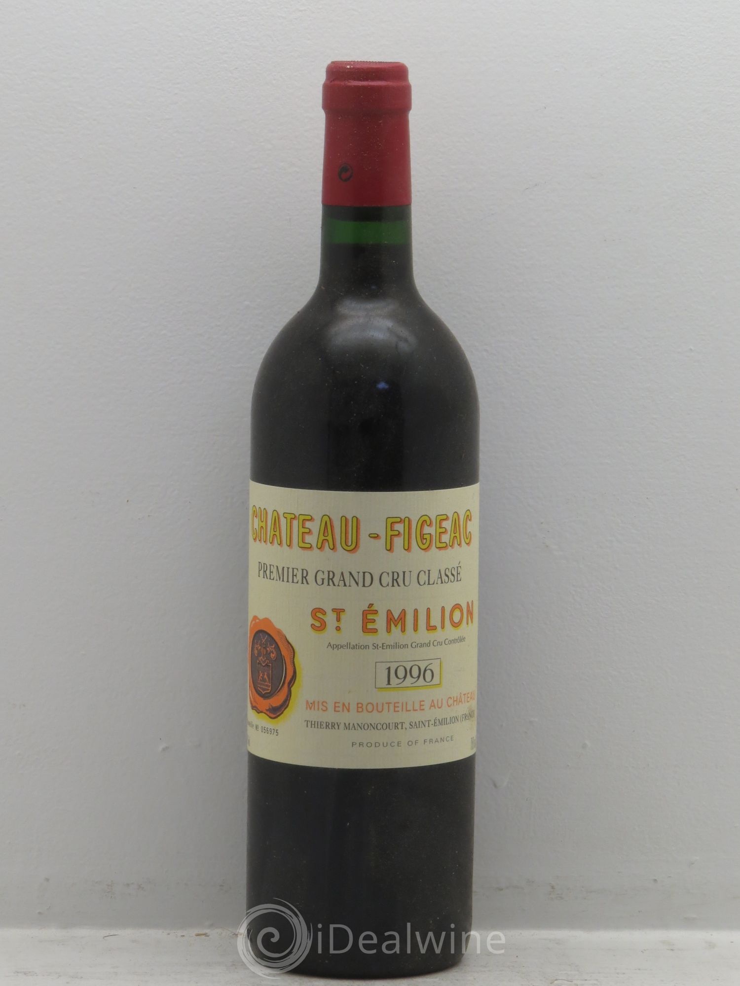 Château Figeac 1er Grand Cru Classé A 1996 - Lot de 1 bouteille - 0