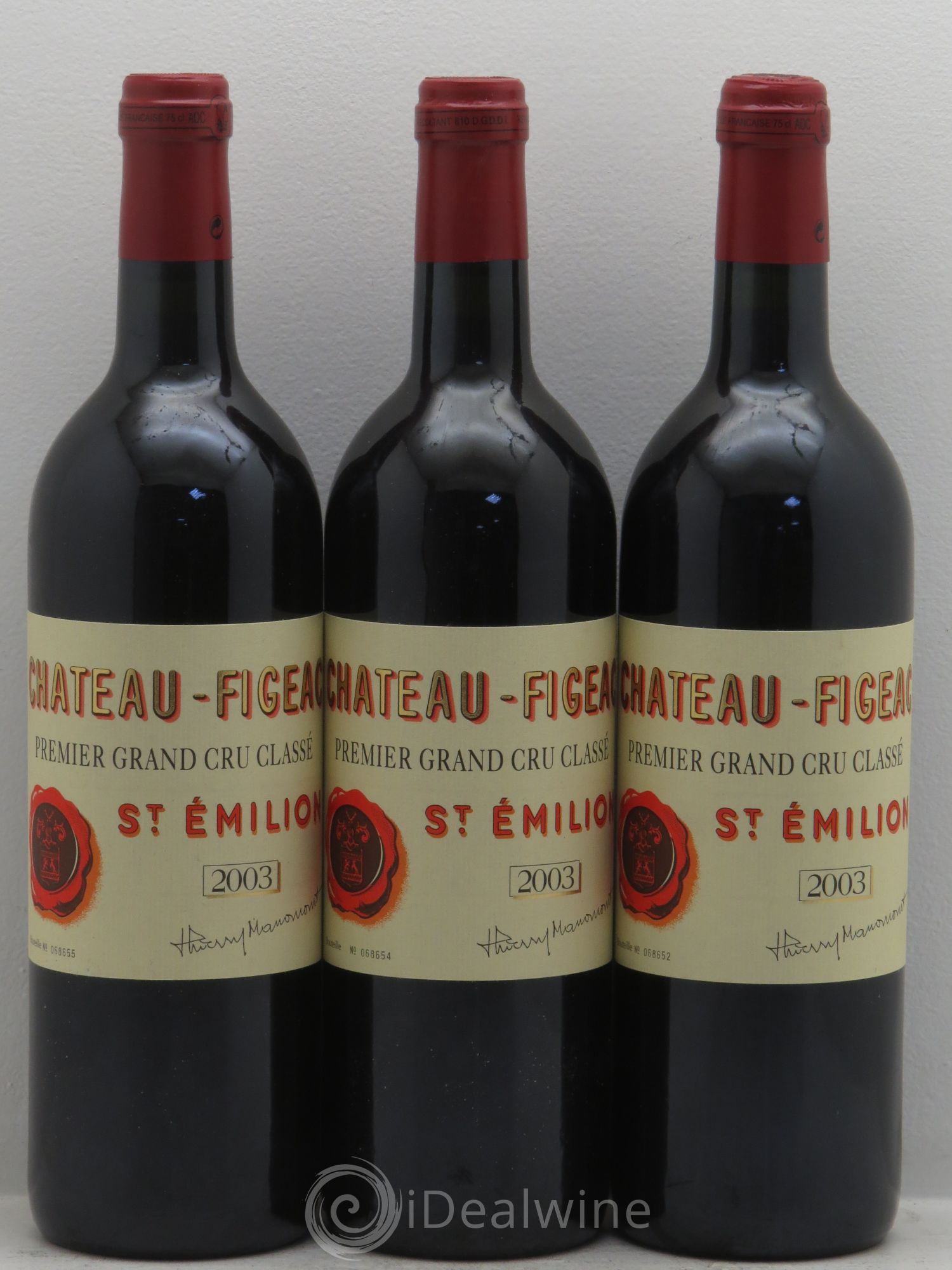 Château Figeac 1er Grand Cru Classé A 2003 - Lot de 3 bouteilles - 0