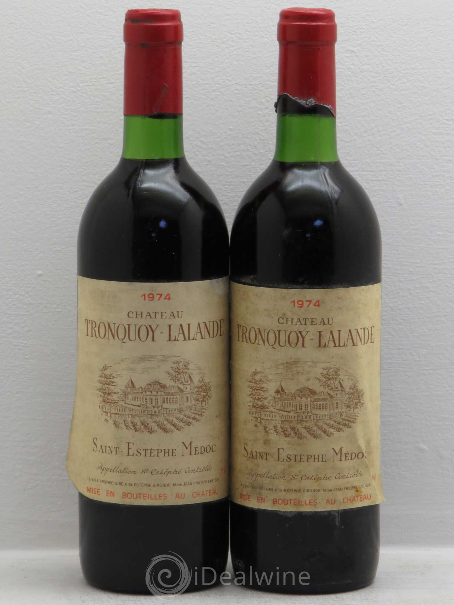 Château Tronquoy Lalande 1974 - Lot de 2 bouteilles - 0