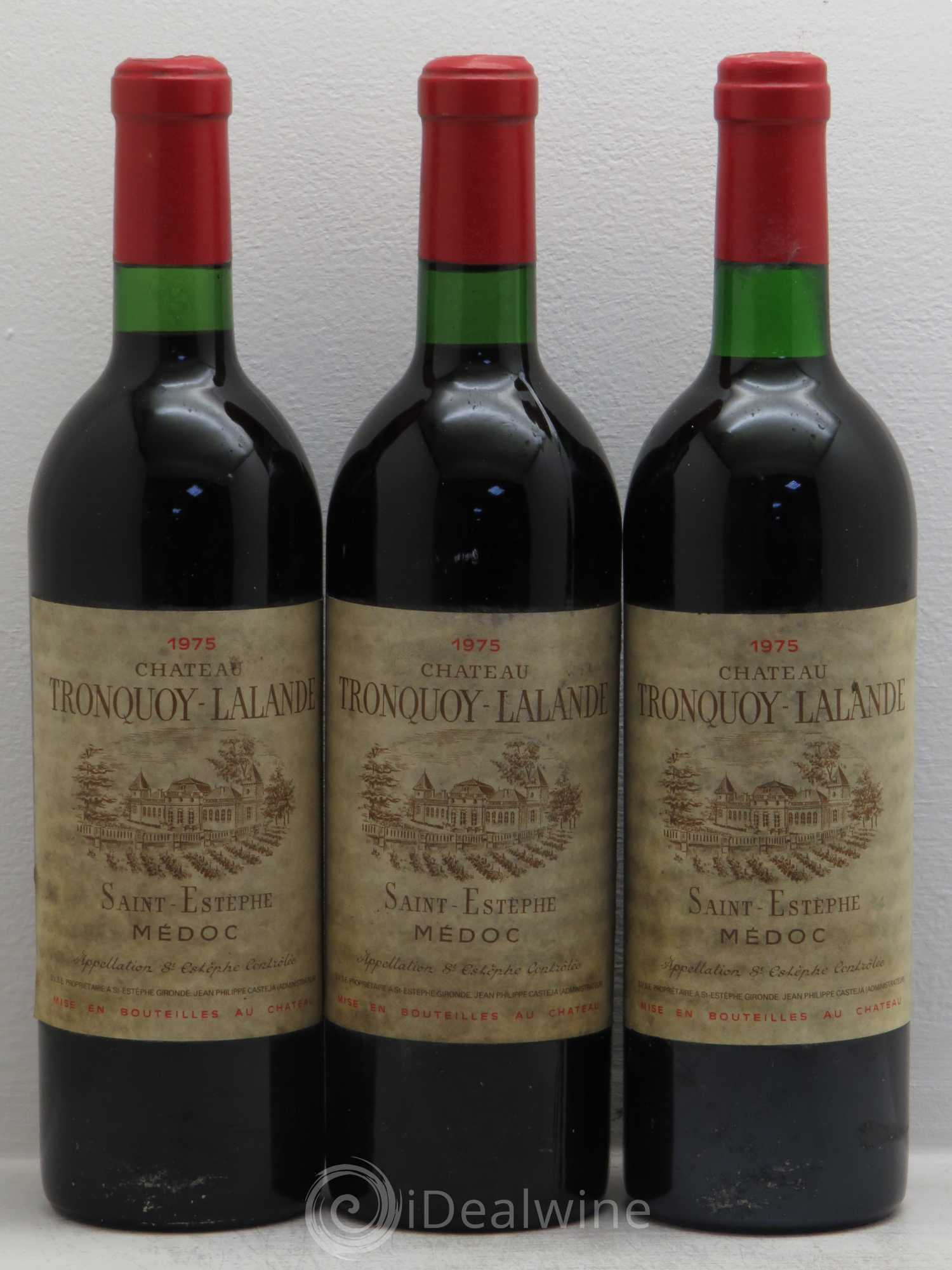 Château Tronquoy Lalande 1975 - Lot de 3 bouteilles - 0