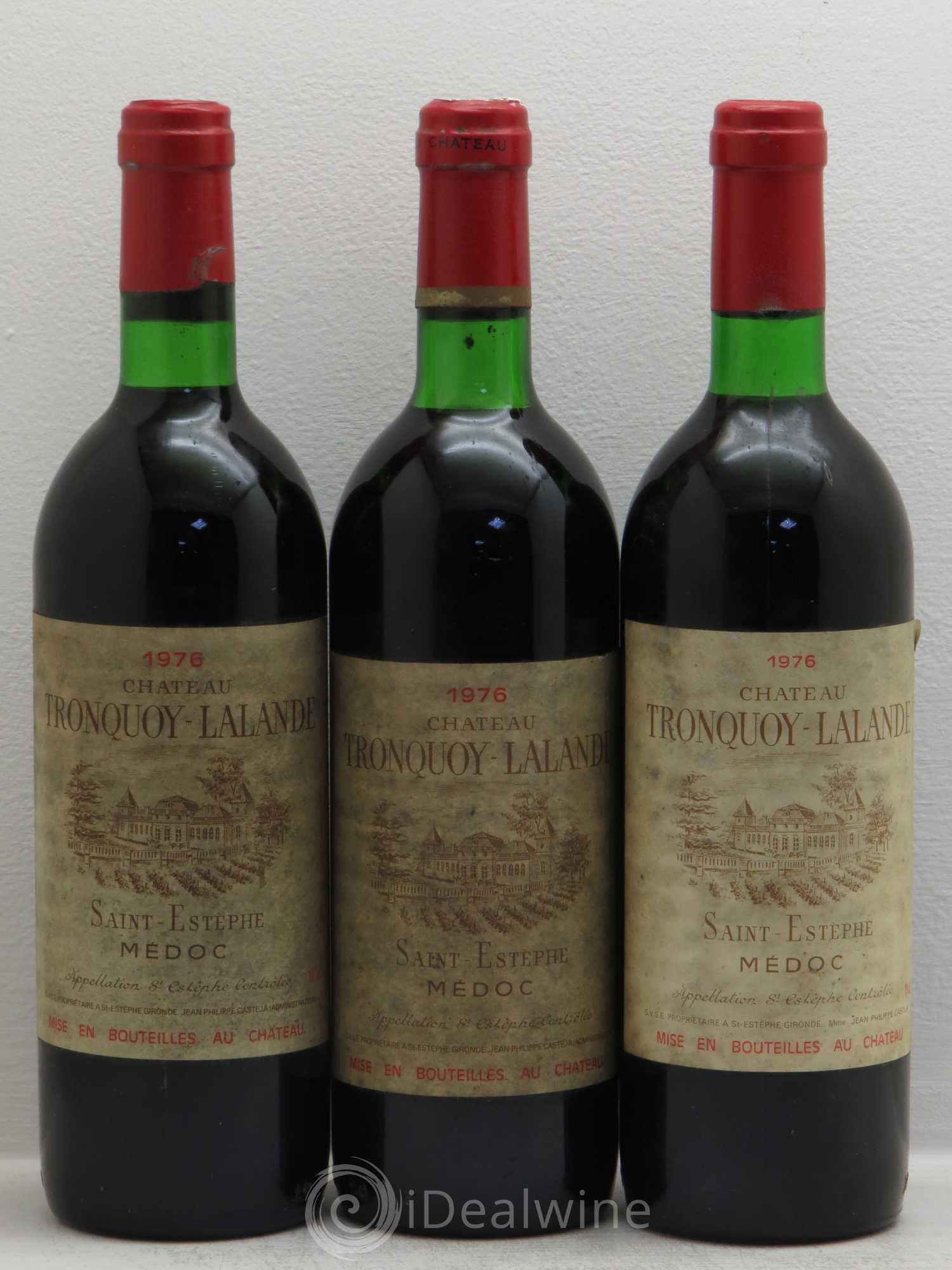 Château Tronquoy Lalande (sans prix de réserve) 1976 - Lot de 3 bouteilles - 0