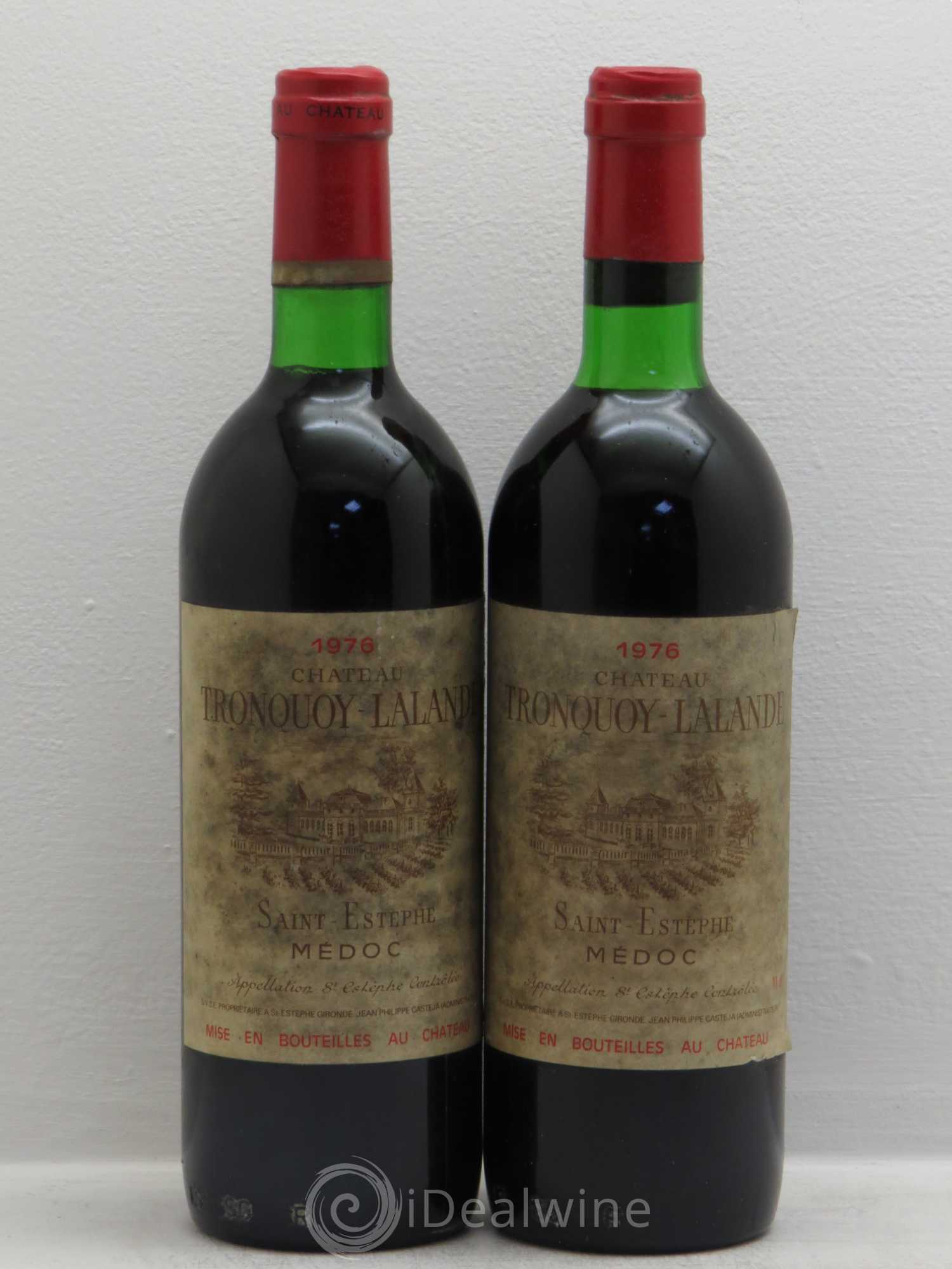 Château Tronquoy Lalande 1976 - Lot de 2 bouteilles - 0