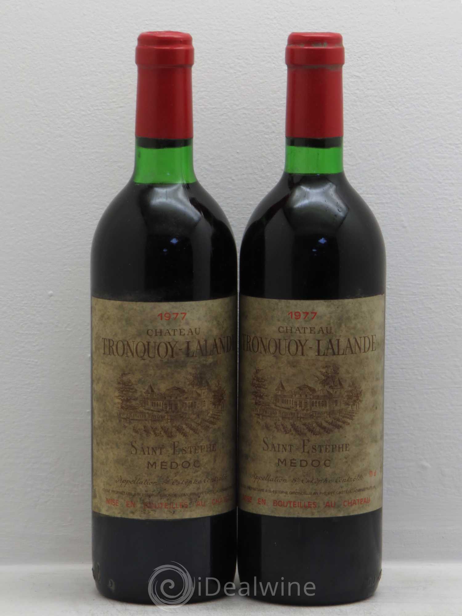 Château Tronquoy Lalande 1977 - Lot de 2 bouteilles - 0