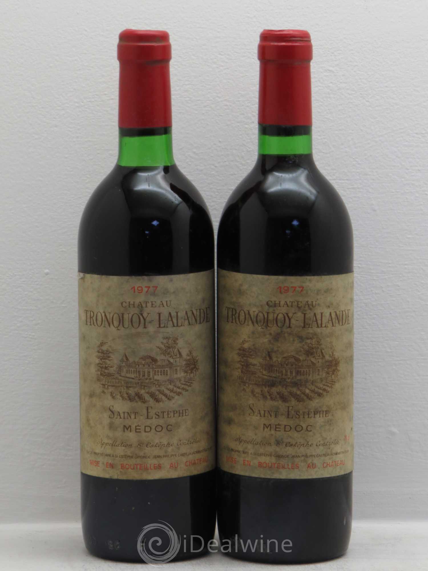 Château Tronquoy Lalande 1977 - Lot de 2 bouteilles - 0