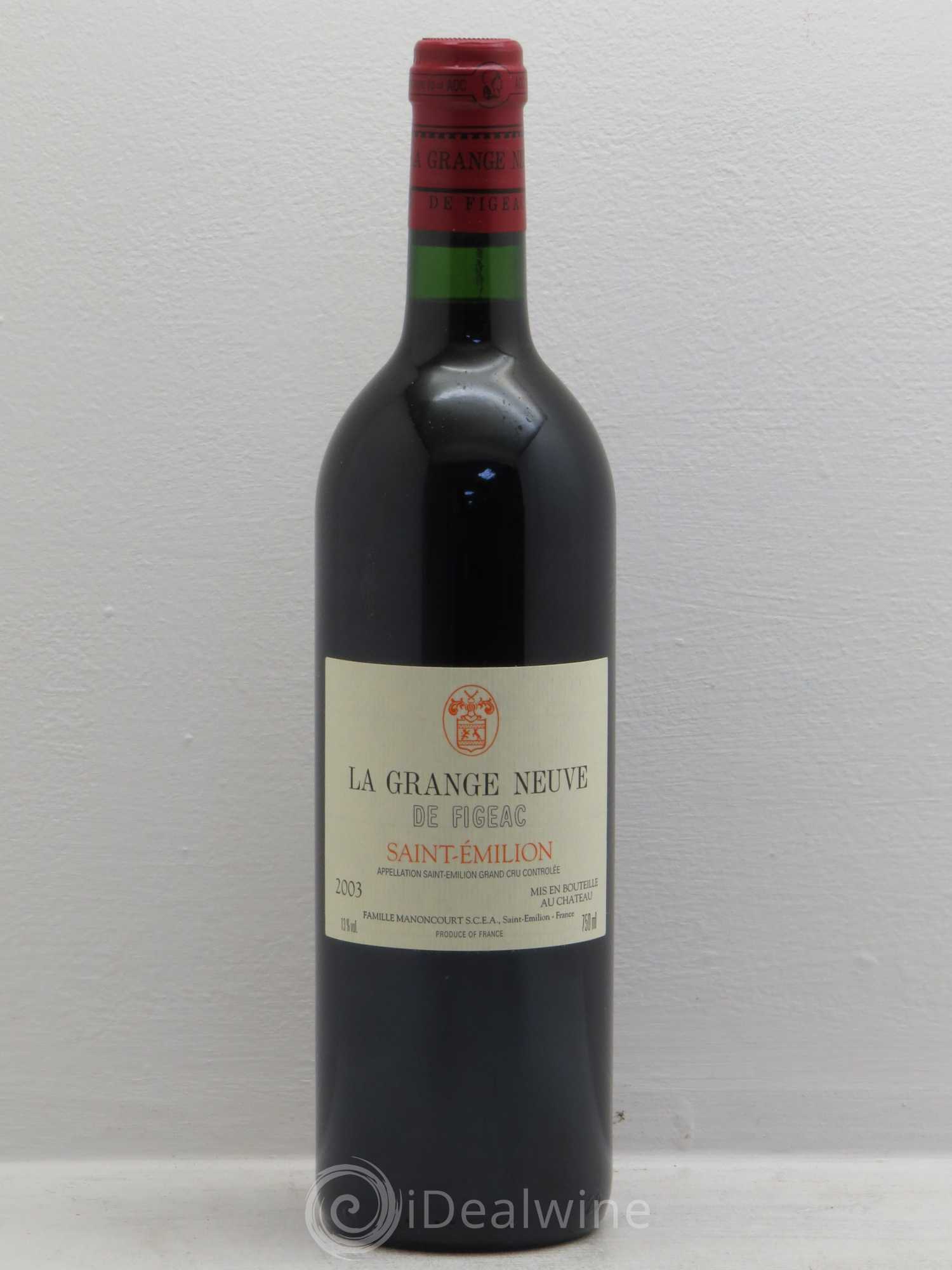 Château La Grange Neuve de Figeac (sans prix de réserve) 2003 - Lot de 12 bouteilles - 0