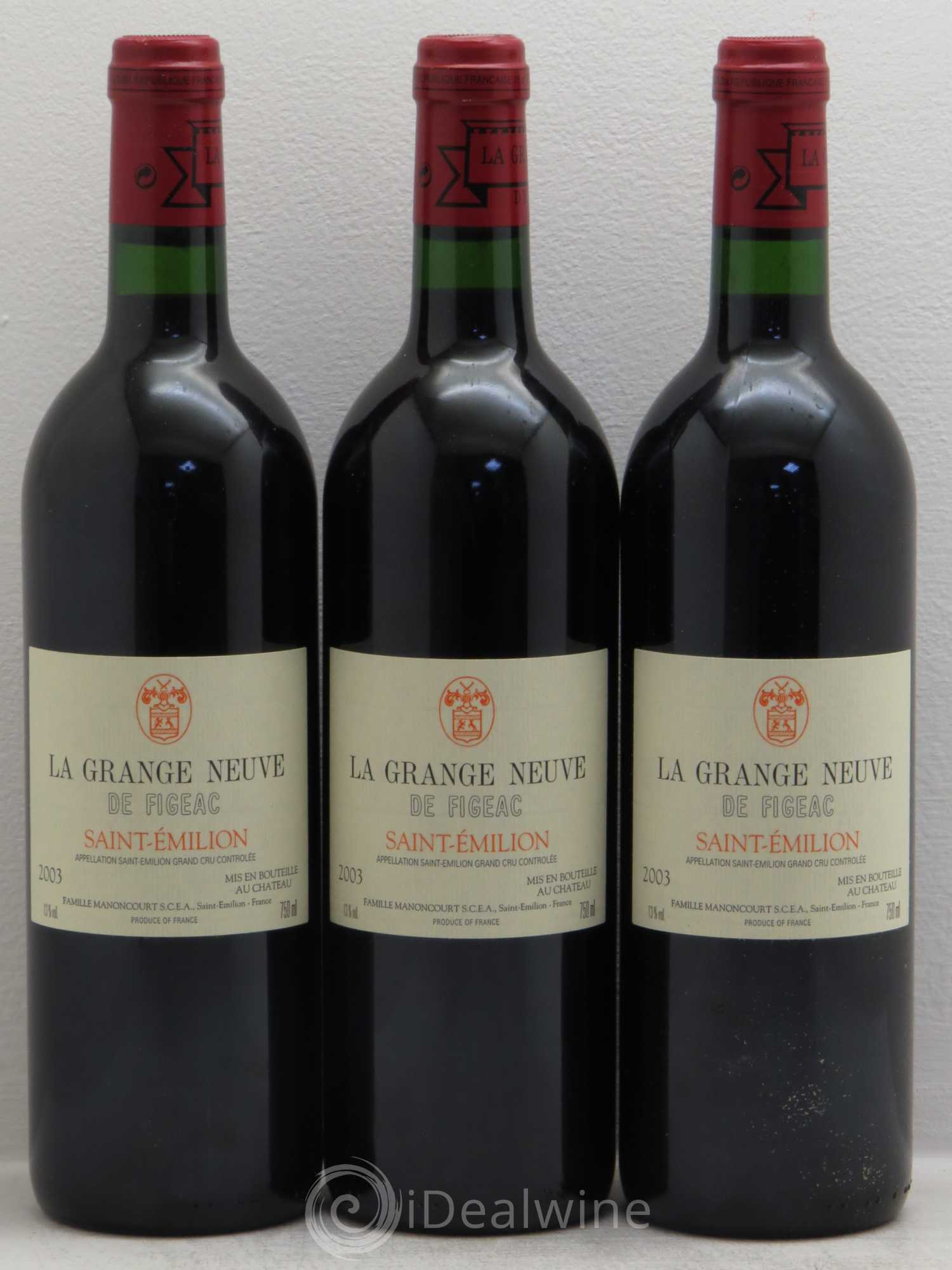 Château La Grange Neuve de Figeac (sans prix de réserve) 2003 - Lot de 3 bouteilles - 0