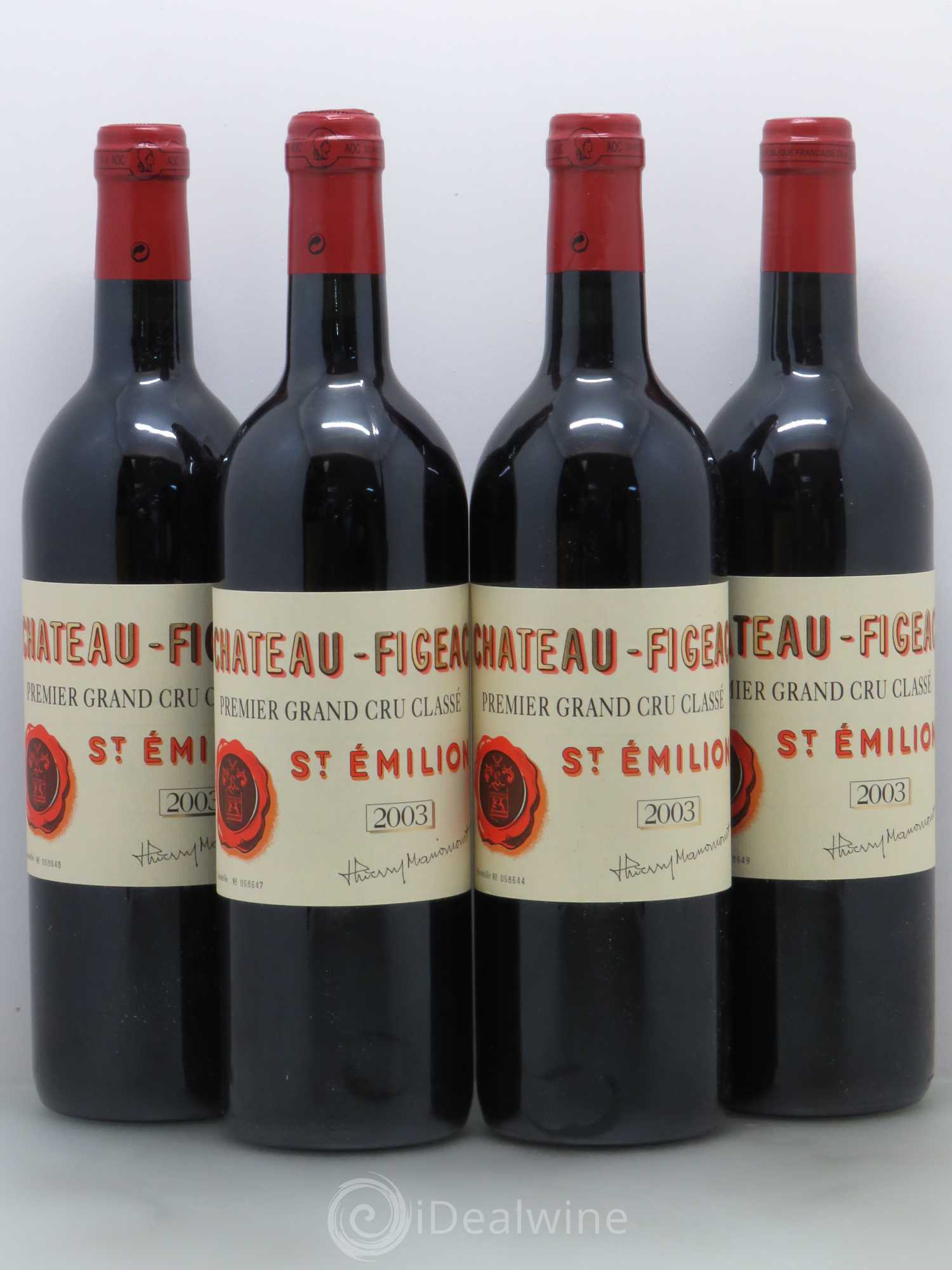 Château Figeac 1er Grand Cru Classé A 2003 - Lot de 4 bouteilles - 0