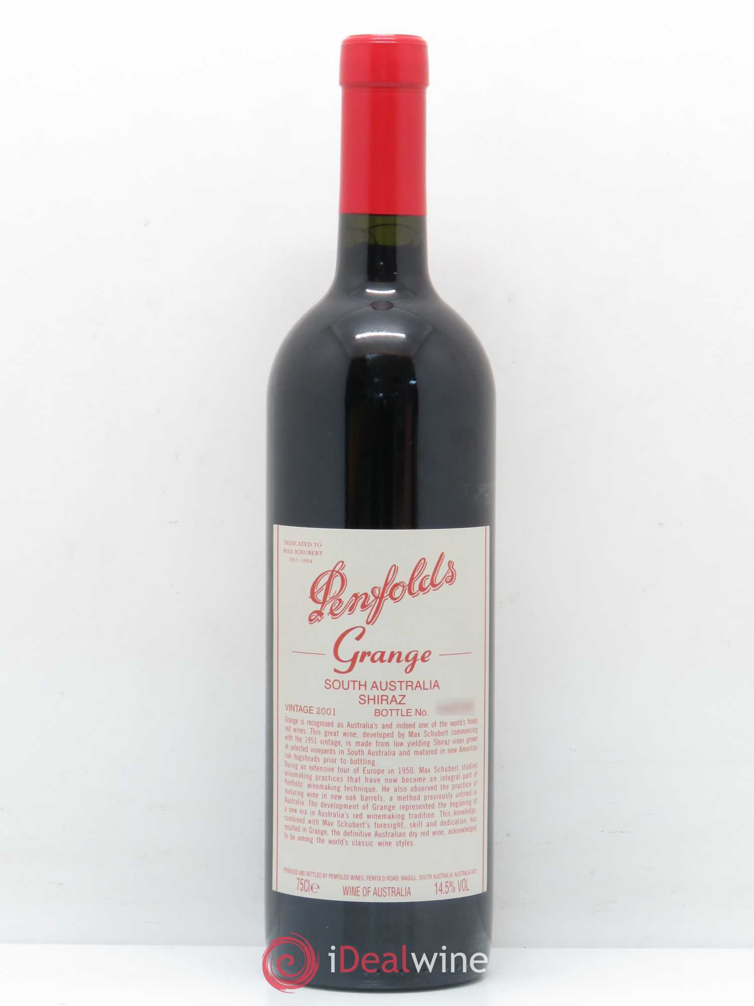 South Australia Penfolds Wines Grange Bin 95 2001 - Lot de 1 bouteille - 0