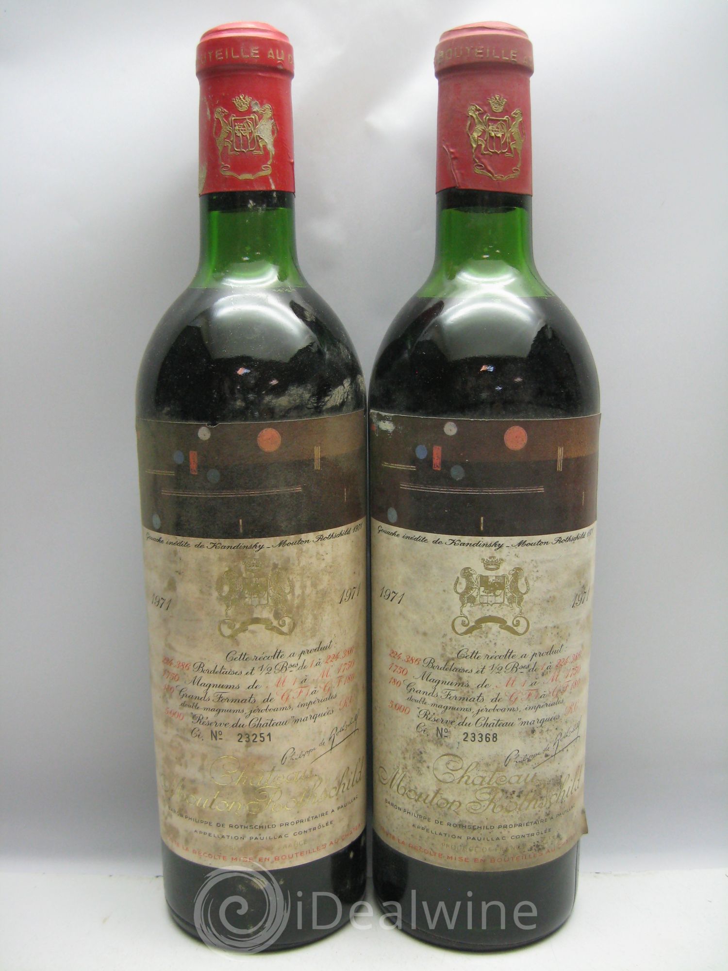 Château Mouton Rothschild 1er Grand Cru Classé 1971 - Lot de 6 bouteilles - 1