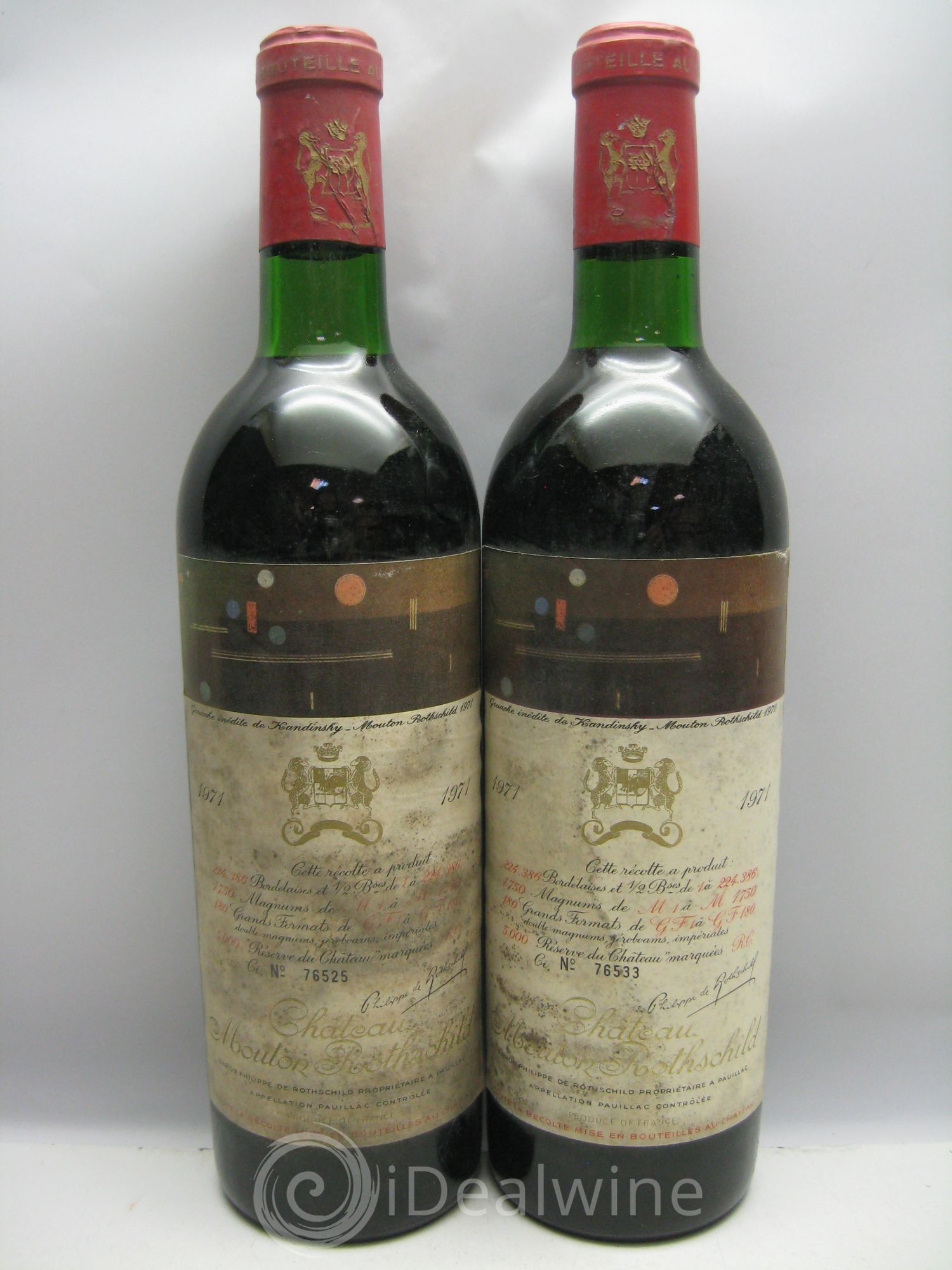 Château Mouton Rothschild 1er Grand Cru Classé 1971 - Lot de 6 bouteilles - 2