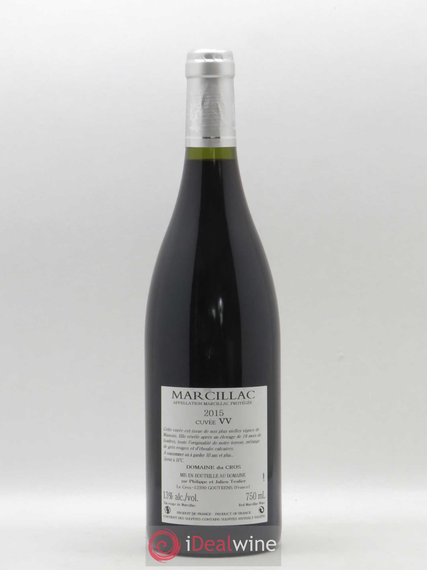 Marcillac Vieilles Vignes Domaine du Cros (sans prix de réserve) 2015 - Posten von 1 Flasche - 1