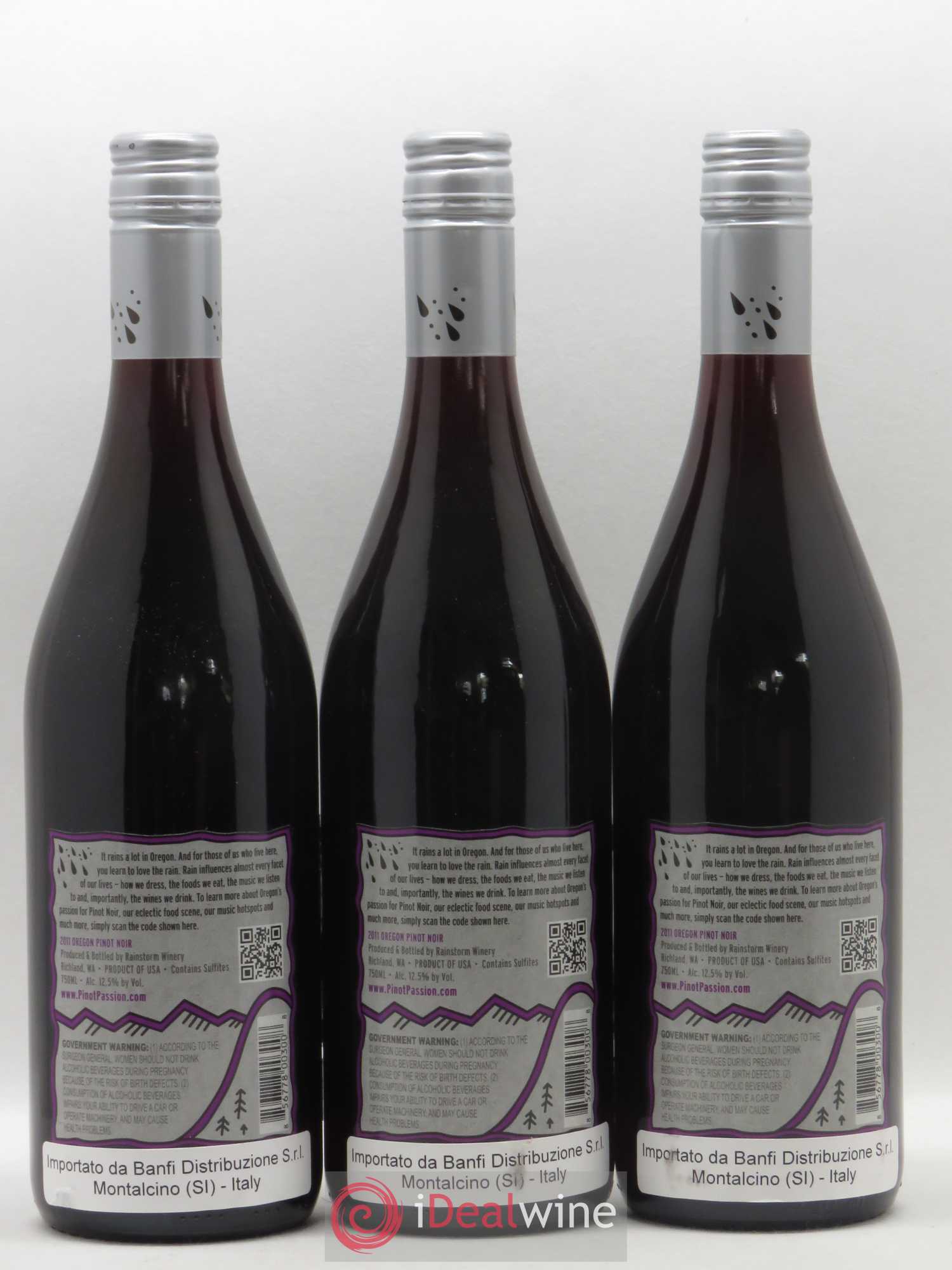 USA Rainstorm Oregon Pinot Noir (sans prix de réserve) 2011 - Posten von 3 Flaschen - 1