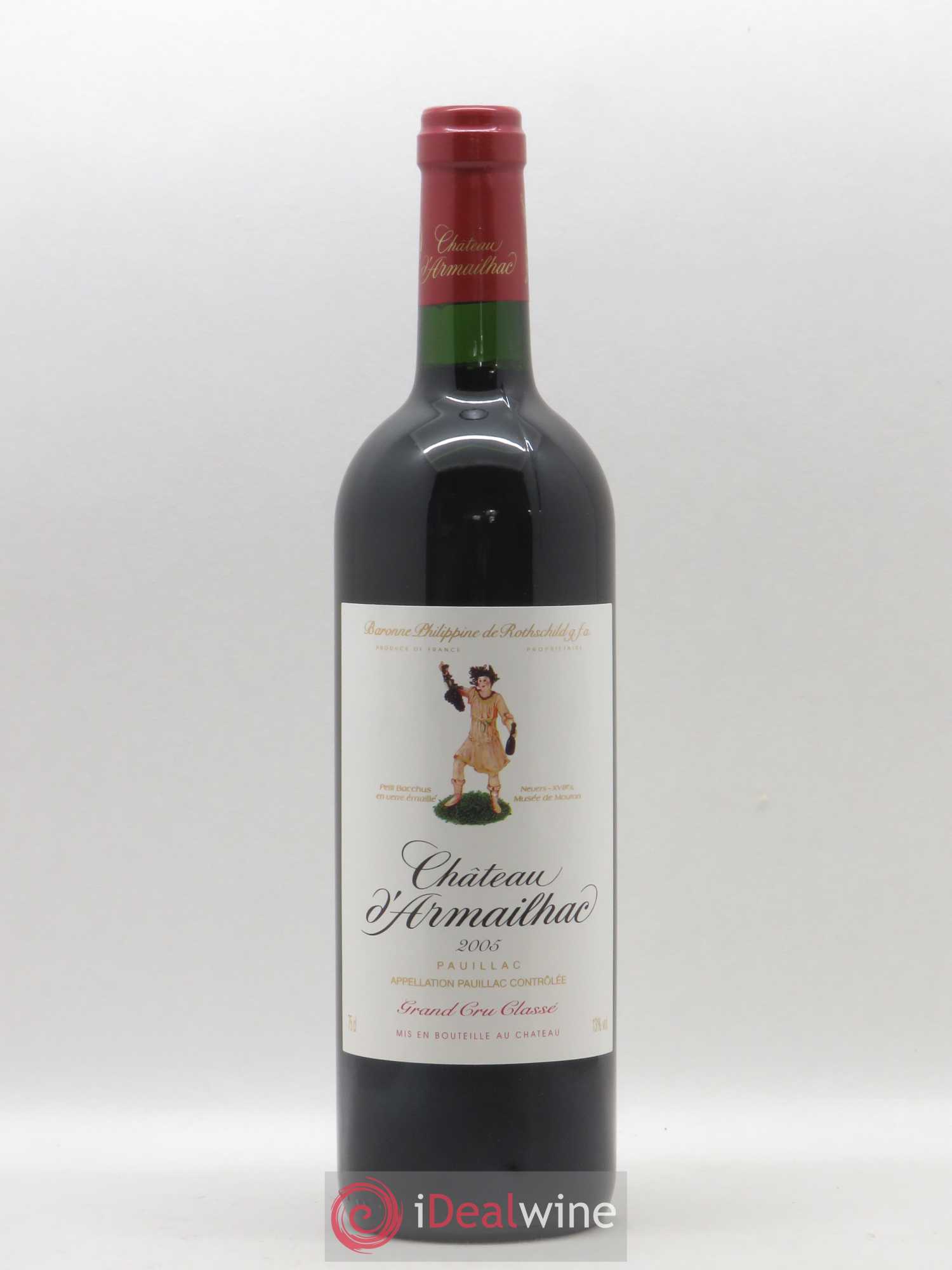 Château d' Armailhac - Mouton Baron(ne) Philippe 5ème Grand Cru Classé 2005 - Lot de 1 bouteille - 0