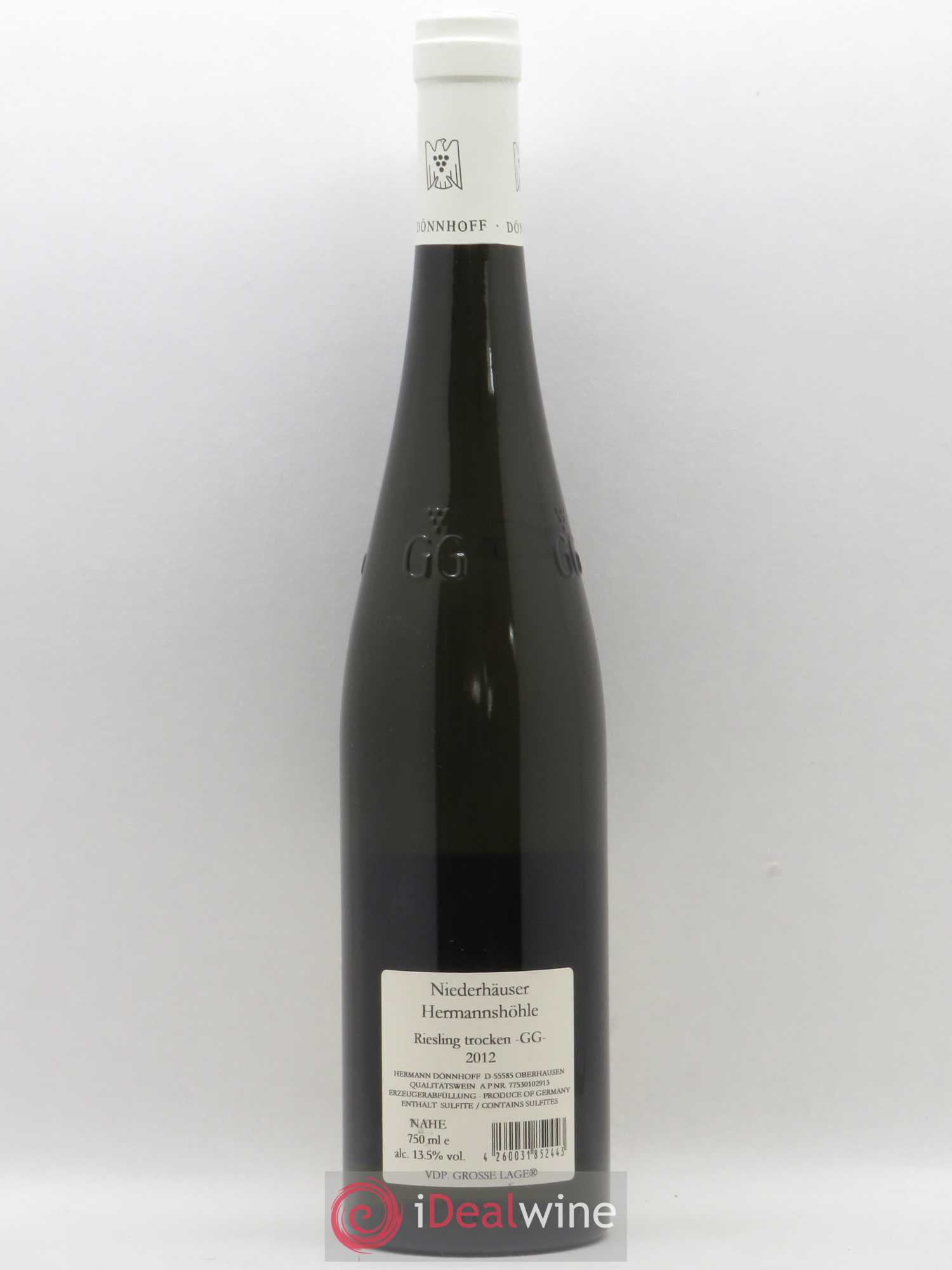 Allemagne Nahe Niederhauser Hermannshohle Riesling Trocken GG Donnhoff 2012 - Posten von 1 Flasche - 1