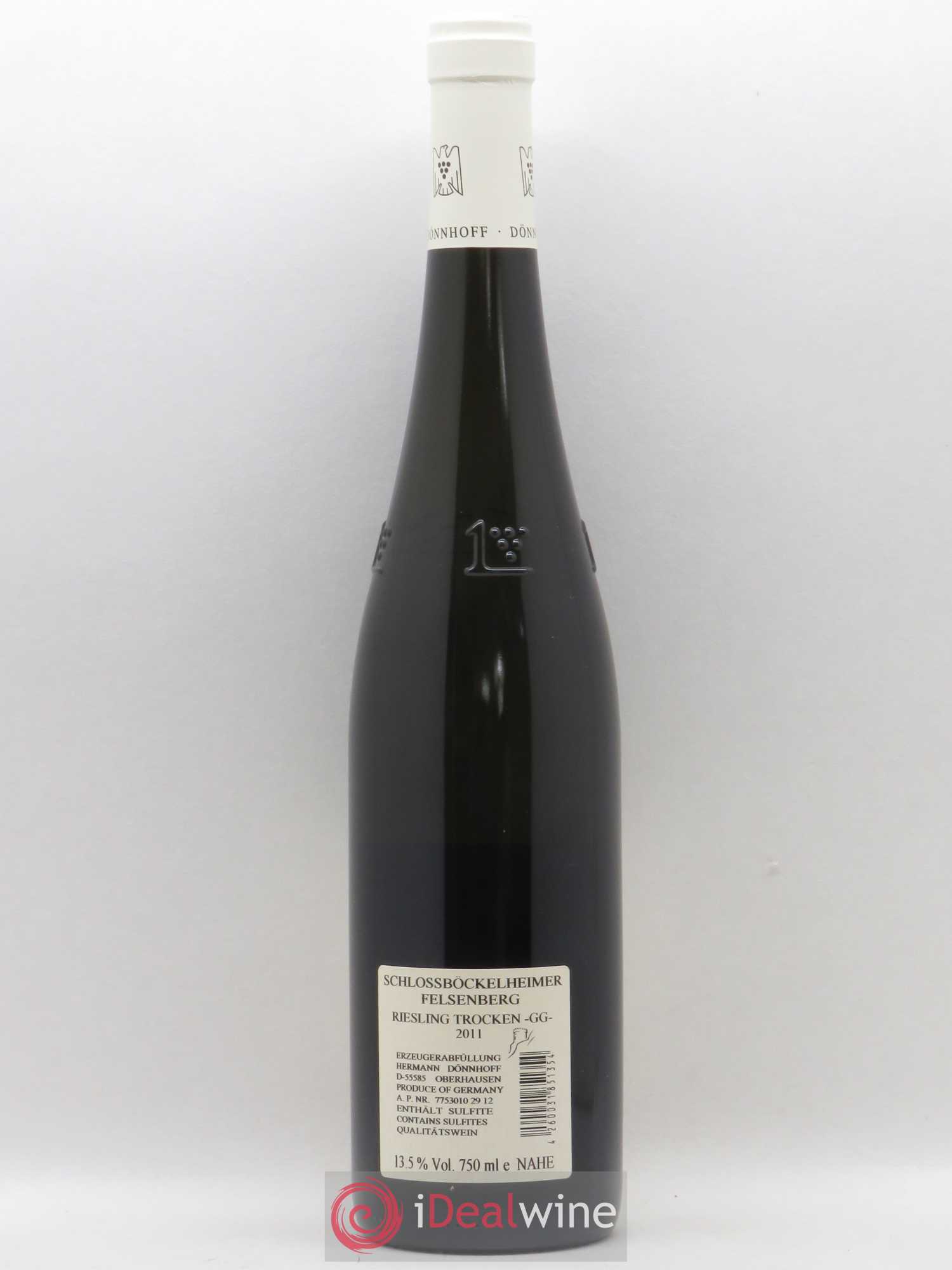 Allemagne Nahe Schlossbockelheimer Felsenberg Riesling Trocken GG Donnhoff 2011 - Posten von 1 Flasche - 1