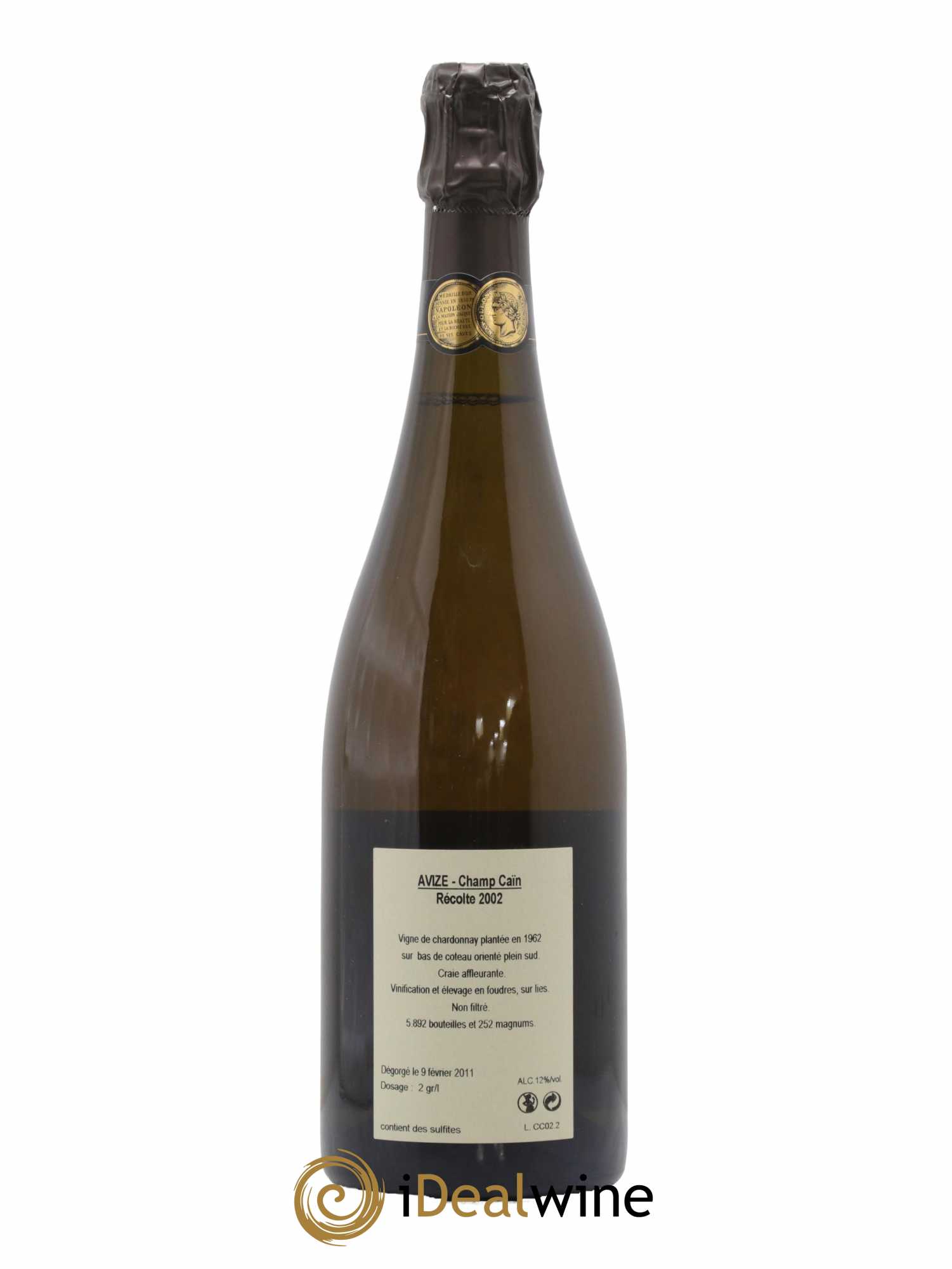 Avize Champ Caïn Extra-Brut Jacquesson 2002 - Lot de 1 bouteille - 1