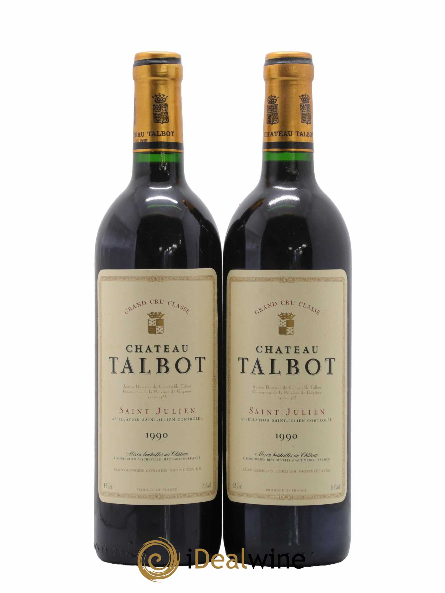 Château Talbot 4ème Grand Cru Classé 1990 - Lot de 2 bouteilles - 0