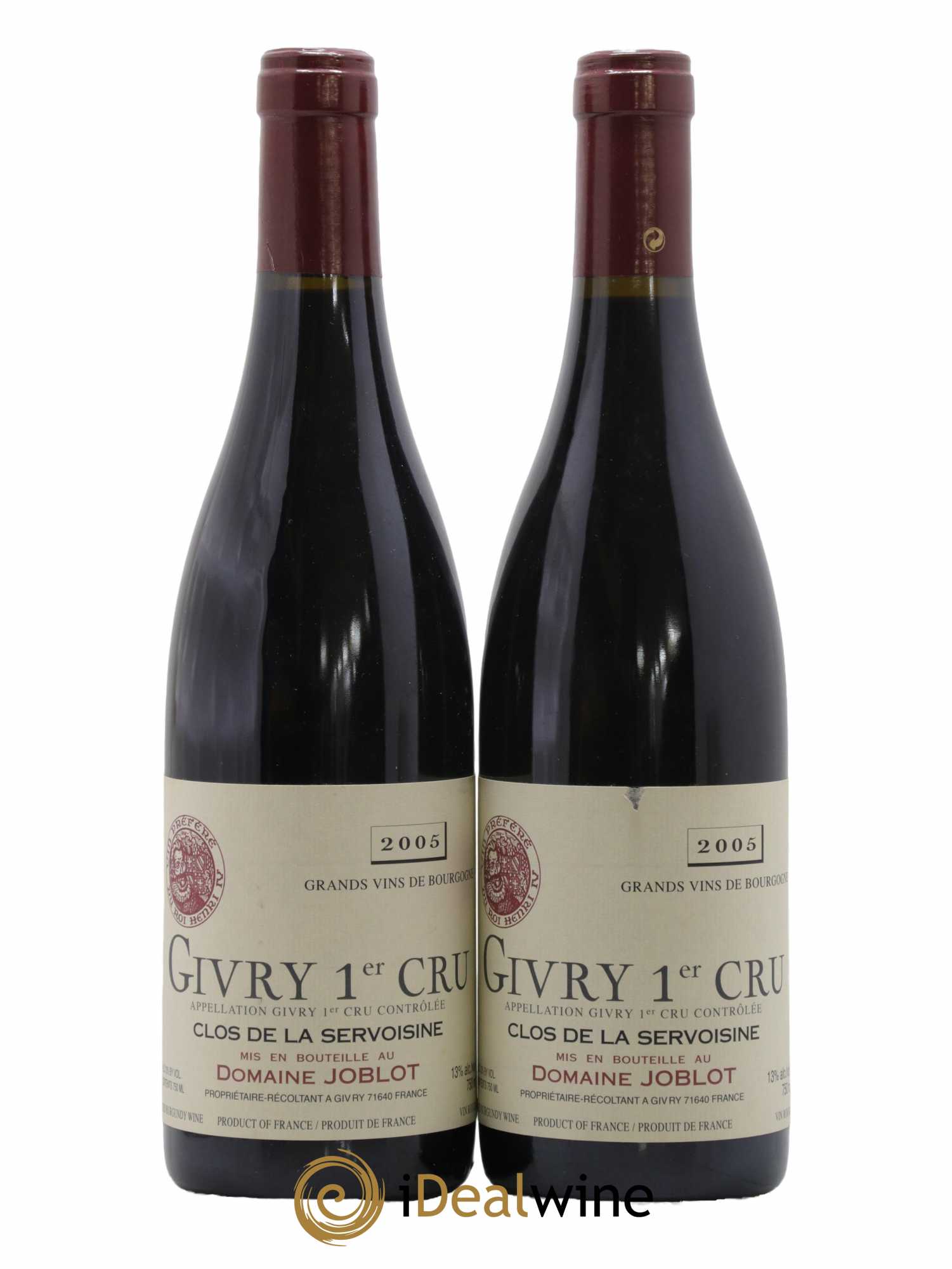 Givry 1er Cru Servoisine Joblot (Domaine) 2005 - Lot de 2 bouteilles - 0