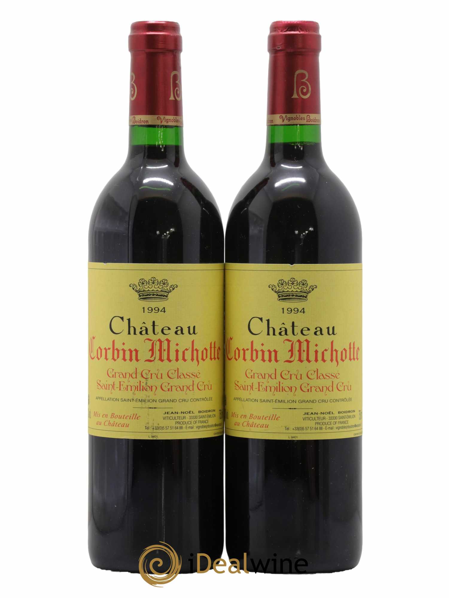 Château Corbin Michotte Grand Cru Classé 1994 - Lot de 2 bouteilles - 0