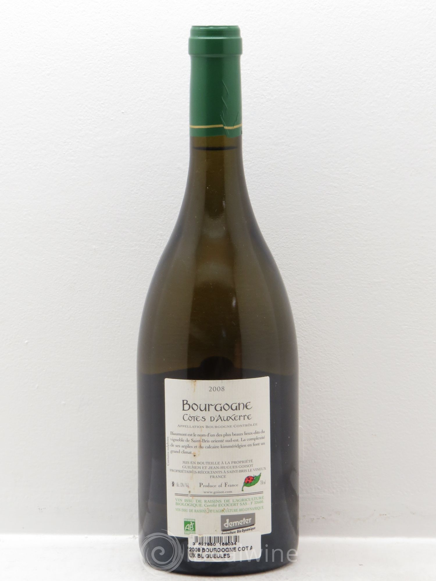 Bourgogne Côtes D'Auxerre Biaumont Goisot (sans prix de réserve) 2008 - Posten von 1 Flasche - 1