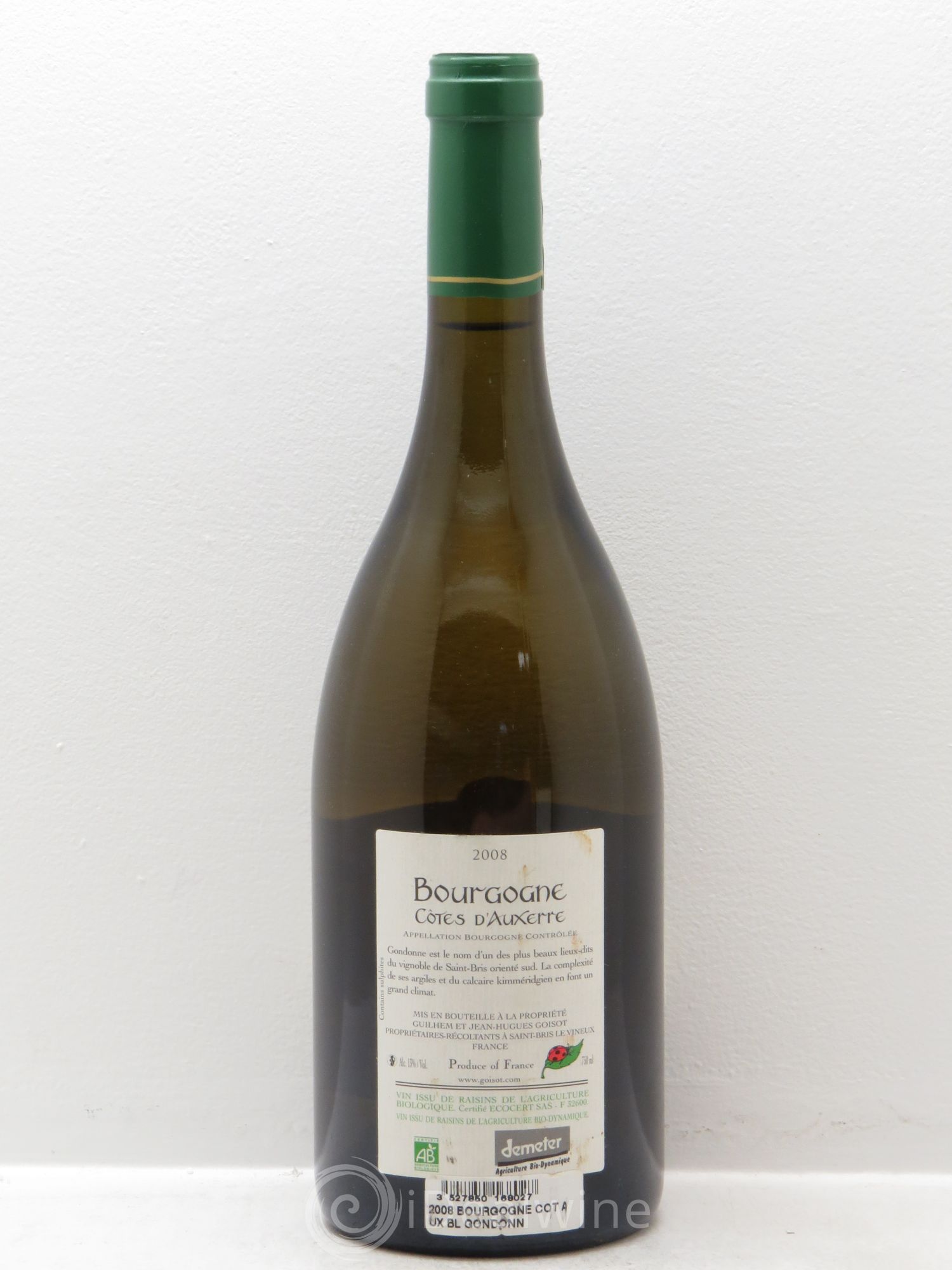 Bourgogne Côtes d'Auxerre Gondonne Goisot (sans prix de réserve) 2008 - Lot de 1 bouteille - 1