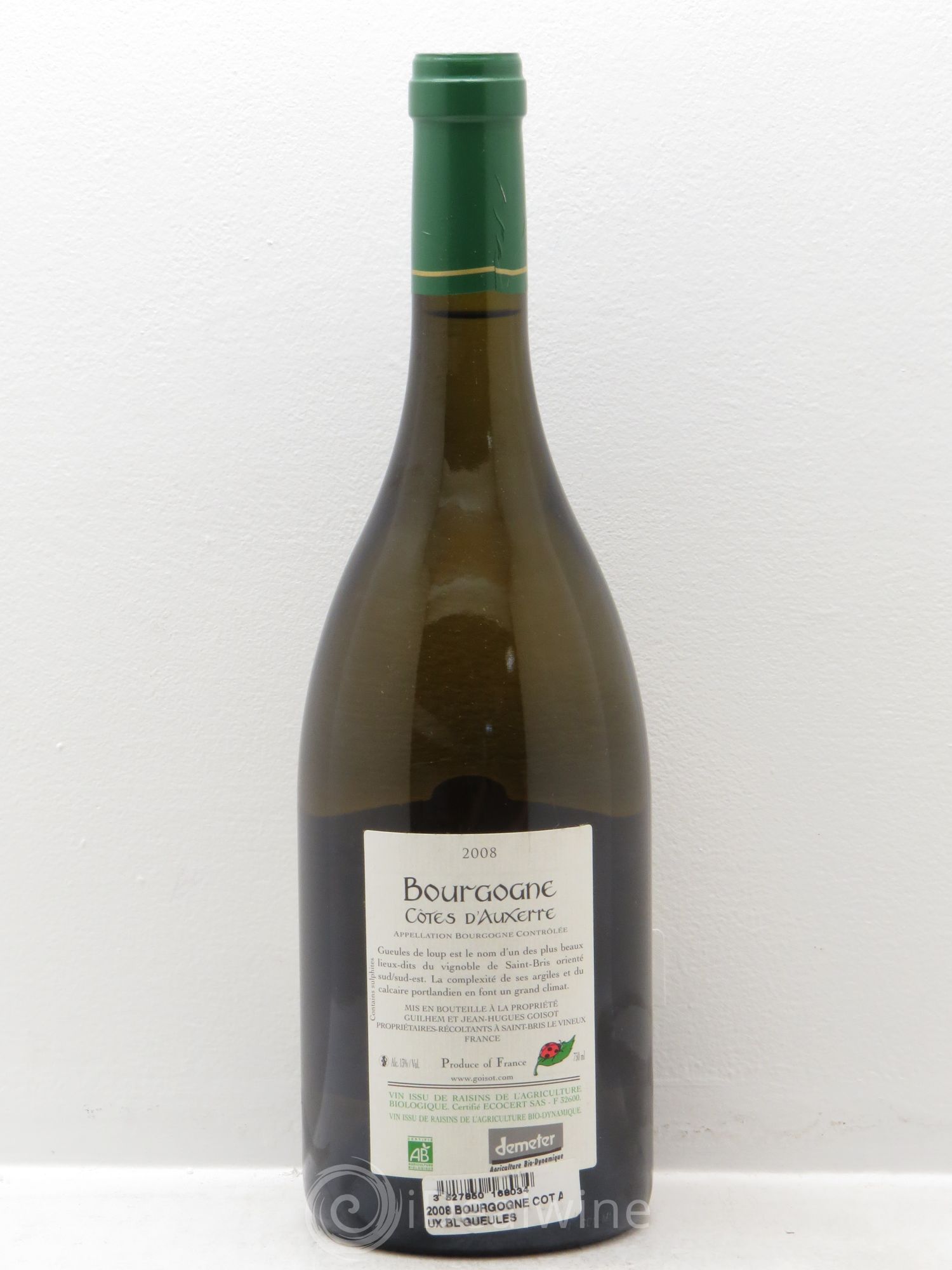 Bourgogne Côtes d'Auxerre Gueules de Loup Goisot  (sans prix de réserve) 2008 - Lot de 1 bouteille - 1