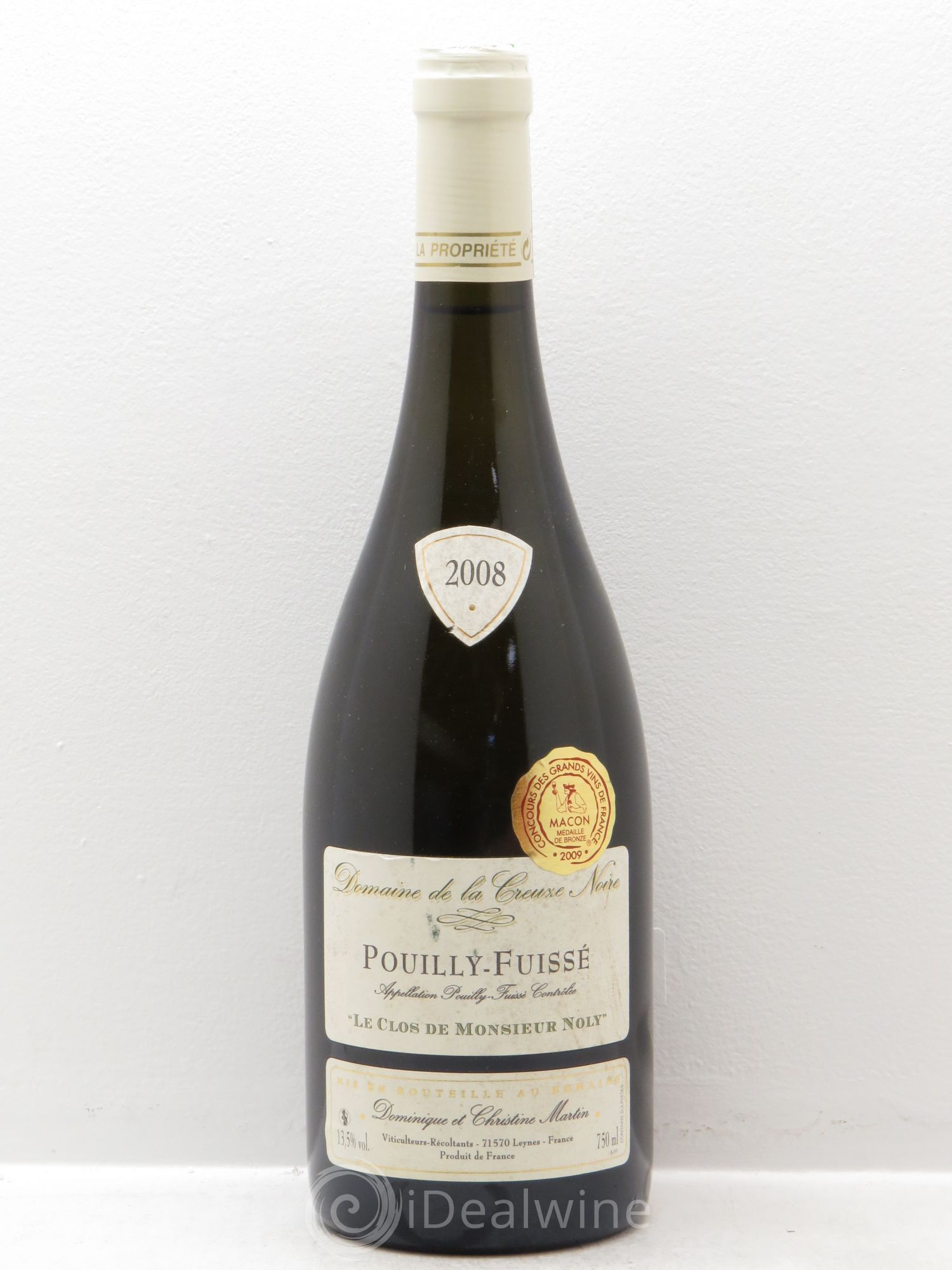 Pouilly-Fuissé Le Clos de Monsieur Noly -Domaine de la Creuxe noire (sans prix de réserve) 2008 - Posten von 1 Flasche - 0