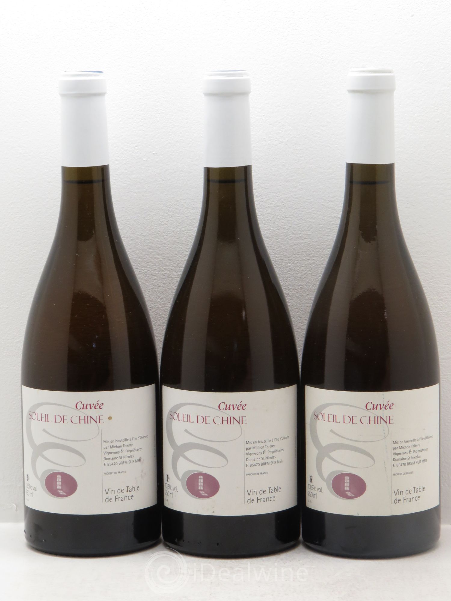 Vin de table Cuvée Soleil de Chine -Thierry Michon (sans prix de réserve) - Posten von 3 Flaschen - 0