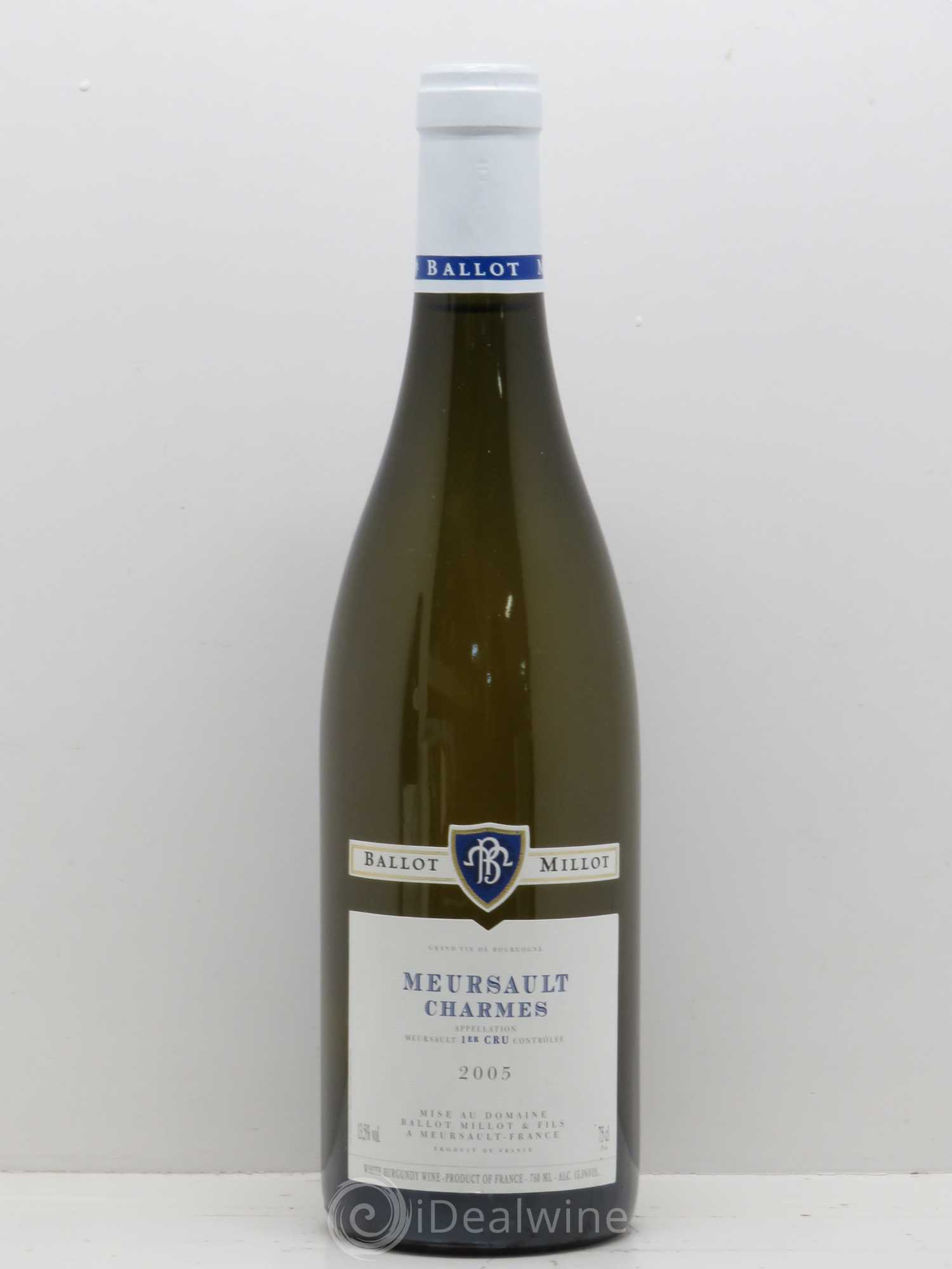 Meursault 1er Cru Charmes Ballot Millot 2005 - Lot de 1 bouteille - 0