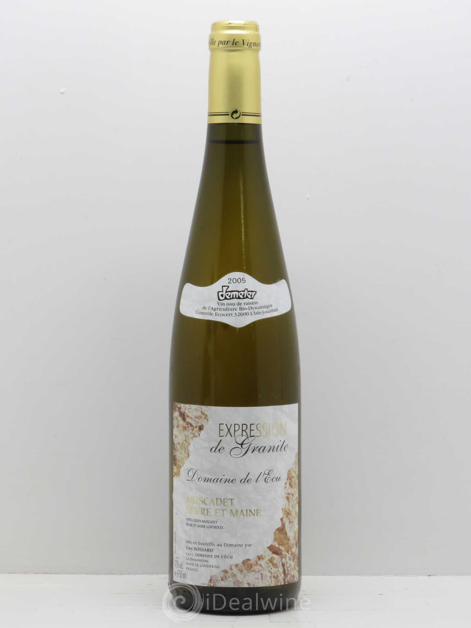Vin de France (anciennement Muscadet-Sèvre-et-Maine) Expression de Granite Domaine de L'Ecu 2005 - Lot de 1 bouteille - 0