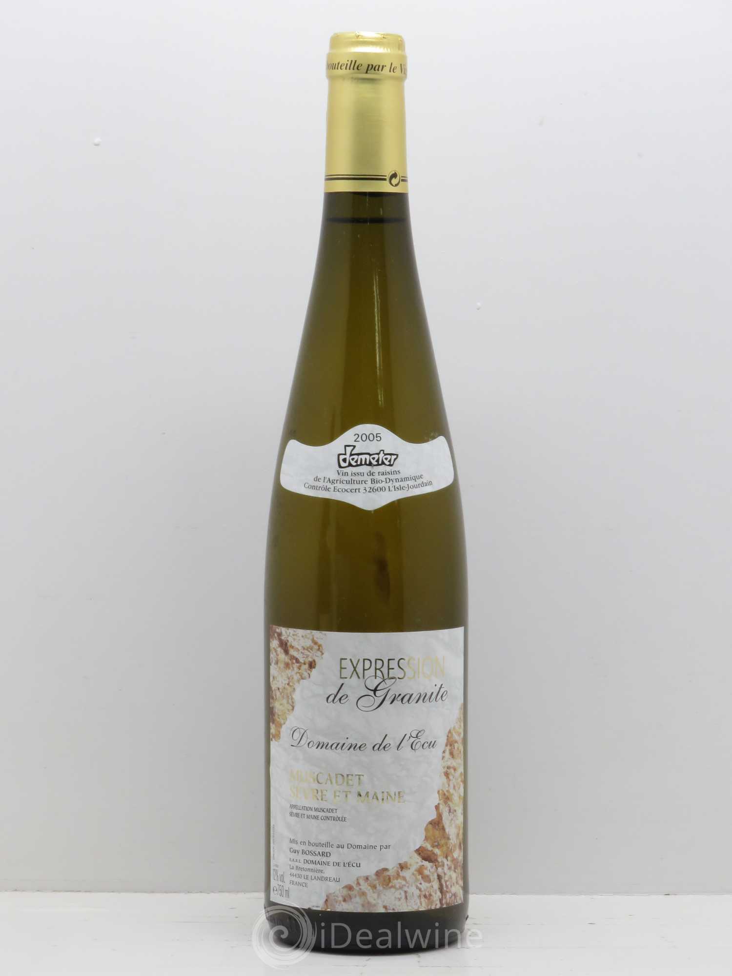 Vin de France (anciennement Muscadet-Sèvre-et-Maine) Expression de Granite Domaine de L'Ecu 2005 - Lot de 1 bouteille - 0