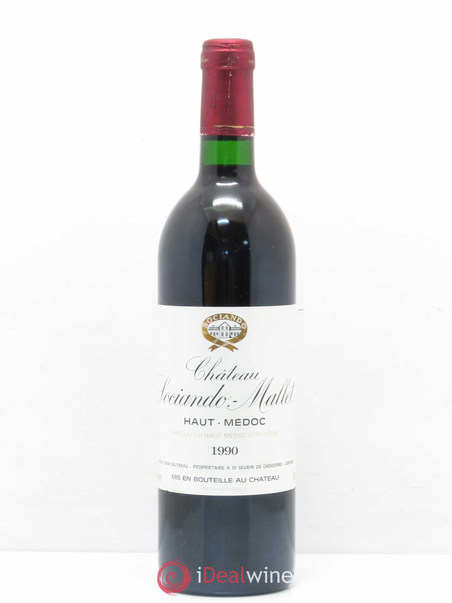 Château Sociando Mallet 1990 - Lot de 1 bouteille - 0