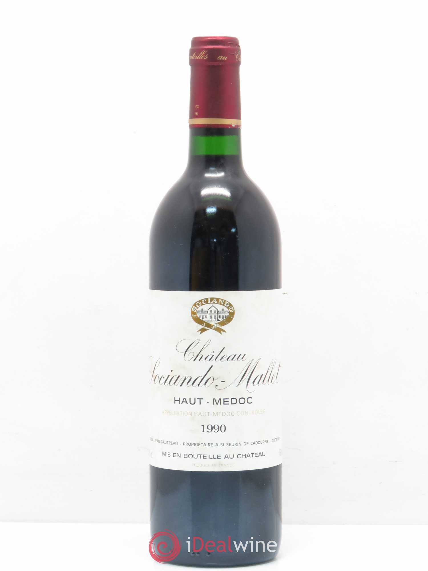 Château Sociando Mallet 1990 - Lot de 1 bouteille - 0