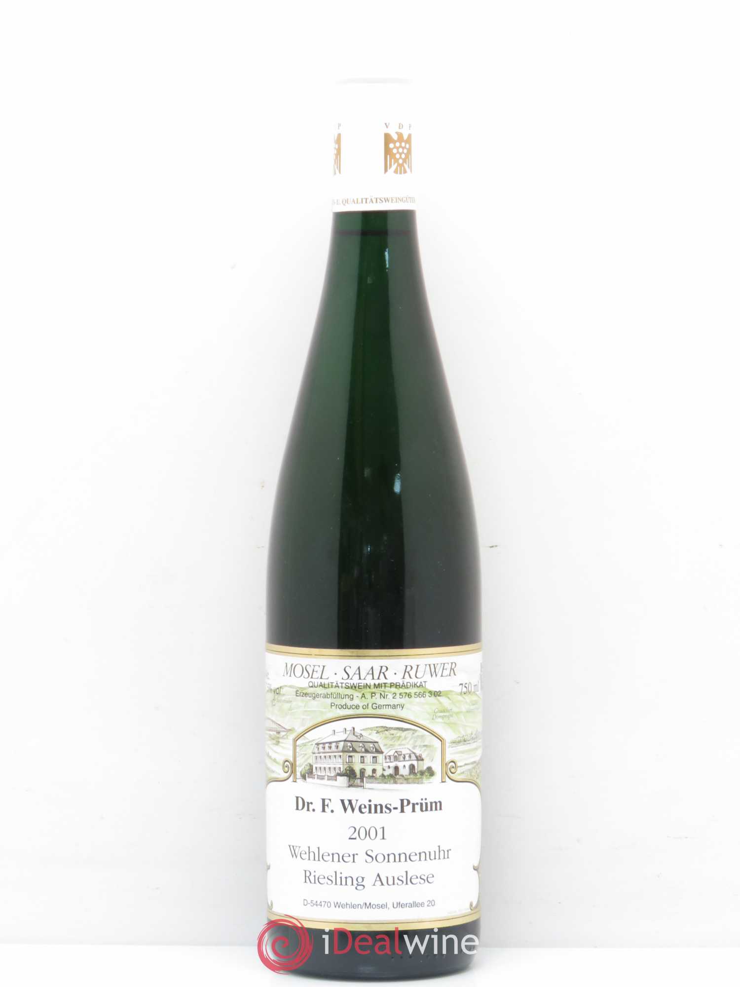 Riesling Wehlener Sonnenuhr Auslese Dr.F. Weins-Prüm 2001 - Lotto di 1 bottiglia - 0