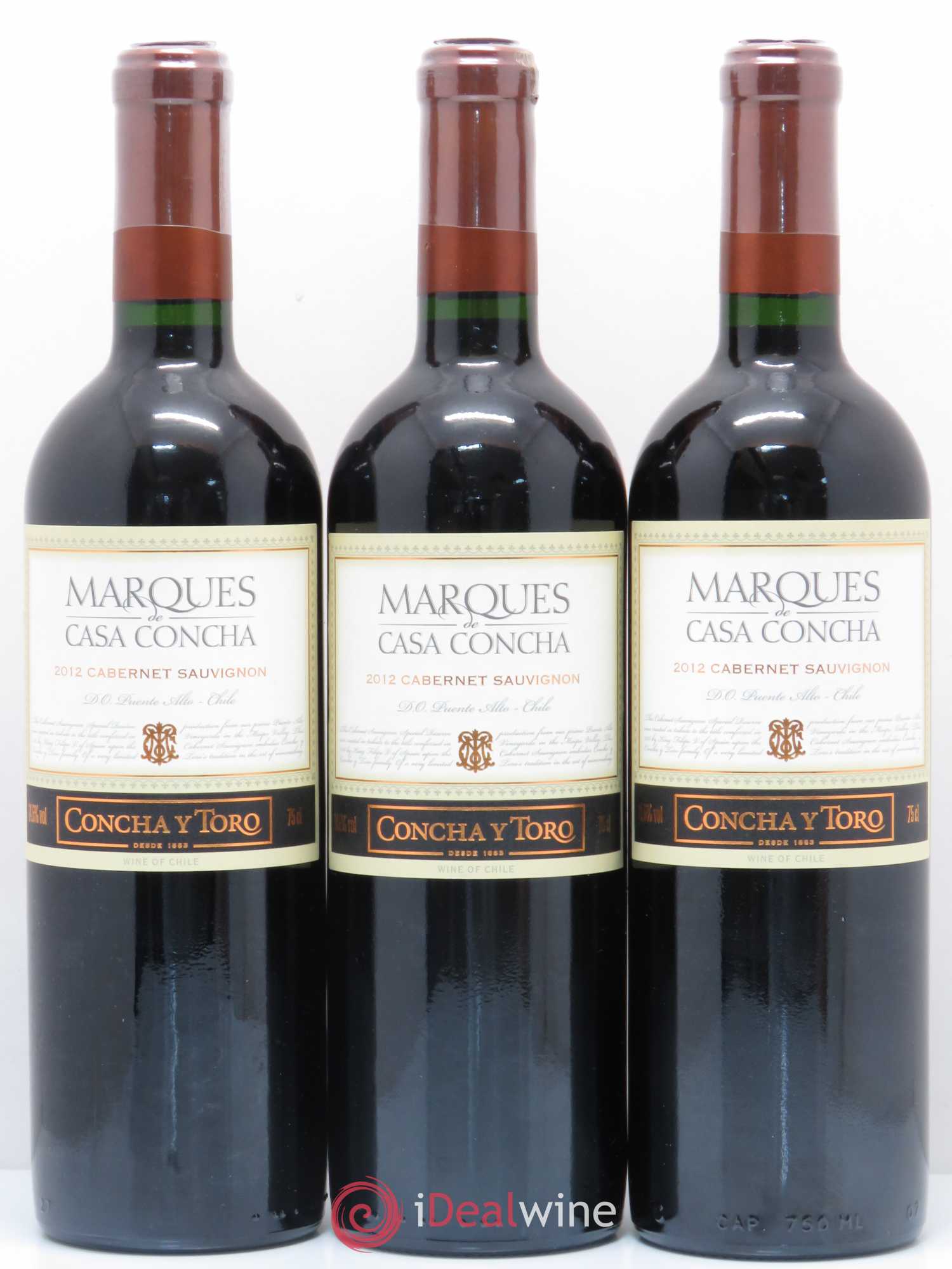 Chili Cabernet Sauvignon Marques de Casa Concha Concha y Toro 2012 - Posten von 3 Flaschen - 0