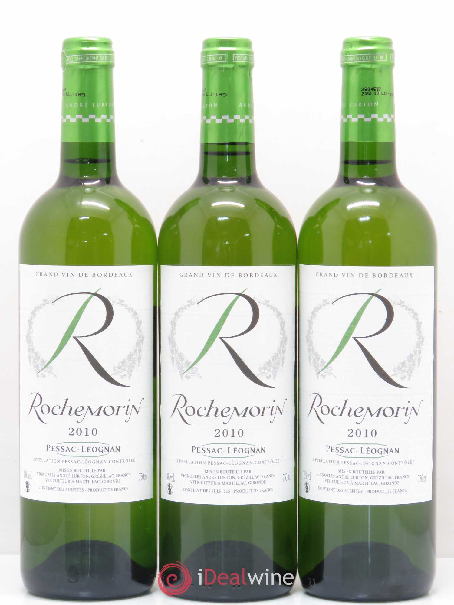 Pessac-Léognan R de Rochemorin (sans prix de réserve) 2010 - Lot de 6 bouteilles - 1