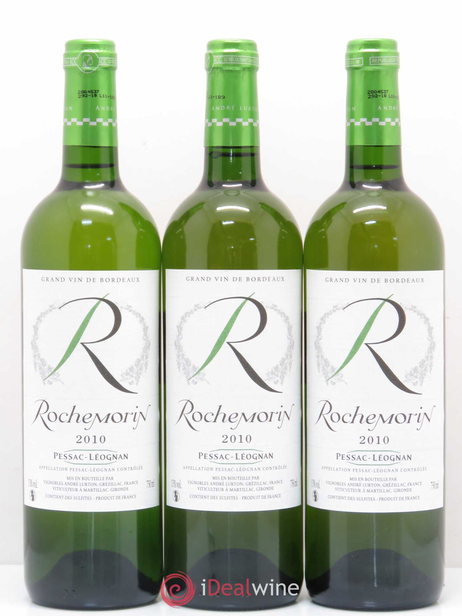 Pessac-Léognan R de Rochemorin (sans prix de réserve) 2010 - Lot de 6 bouteilles - 2