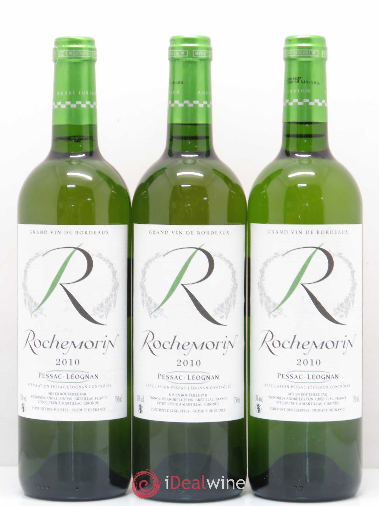 Pessac-Léognan R de Rochemorin (sans prix de réserve) 2010 - Lot de 6 bouteilles - 1