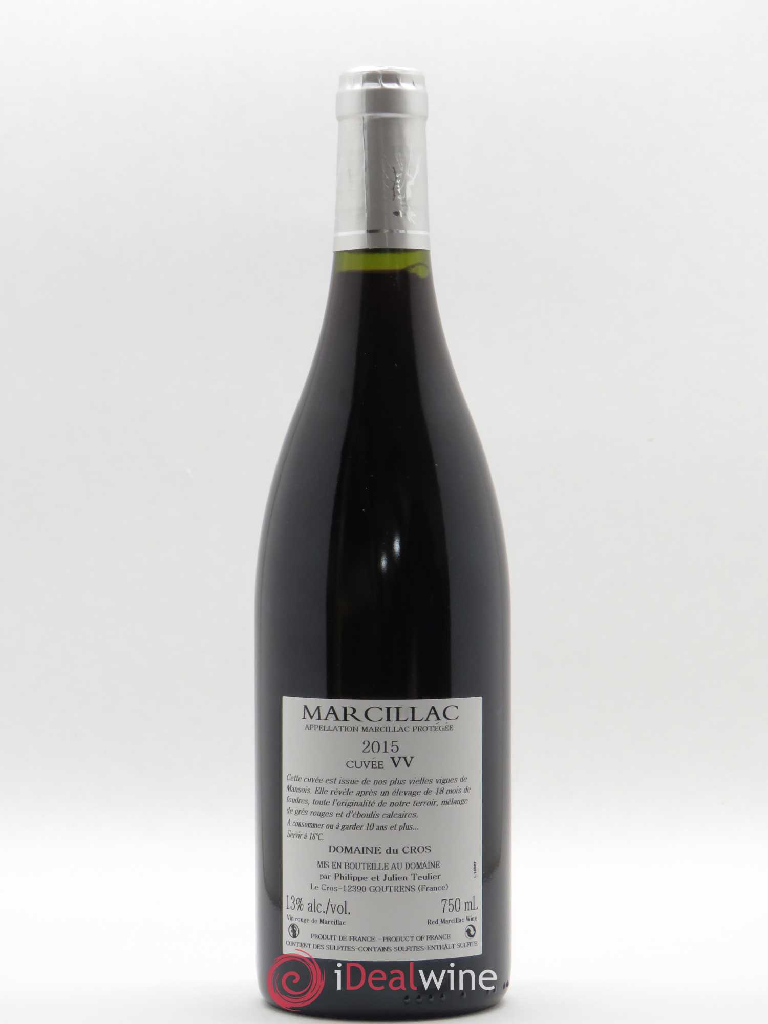 Marcillac Cuvée Vieilles Vignes Domaine du Cros (sans prix de réserve) 2015 - Lot de 1 bouteille - 1