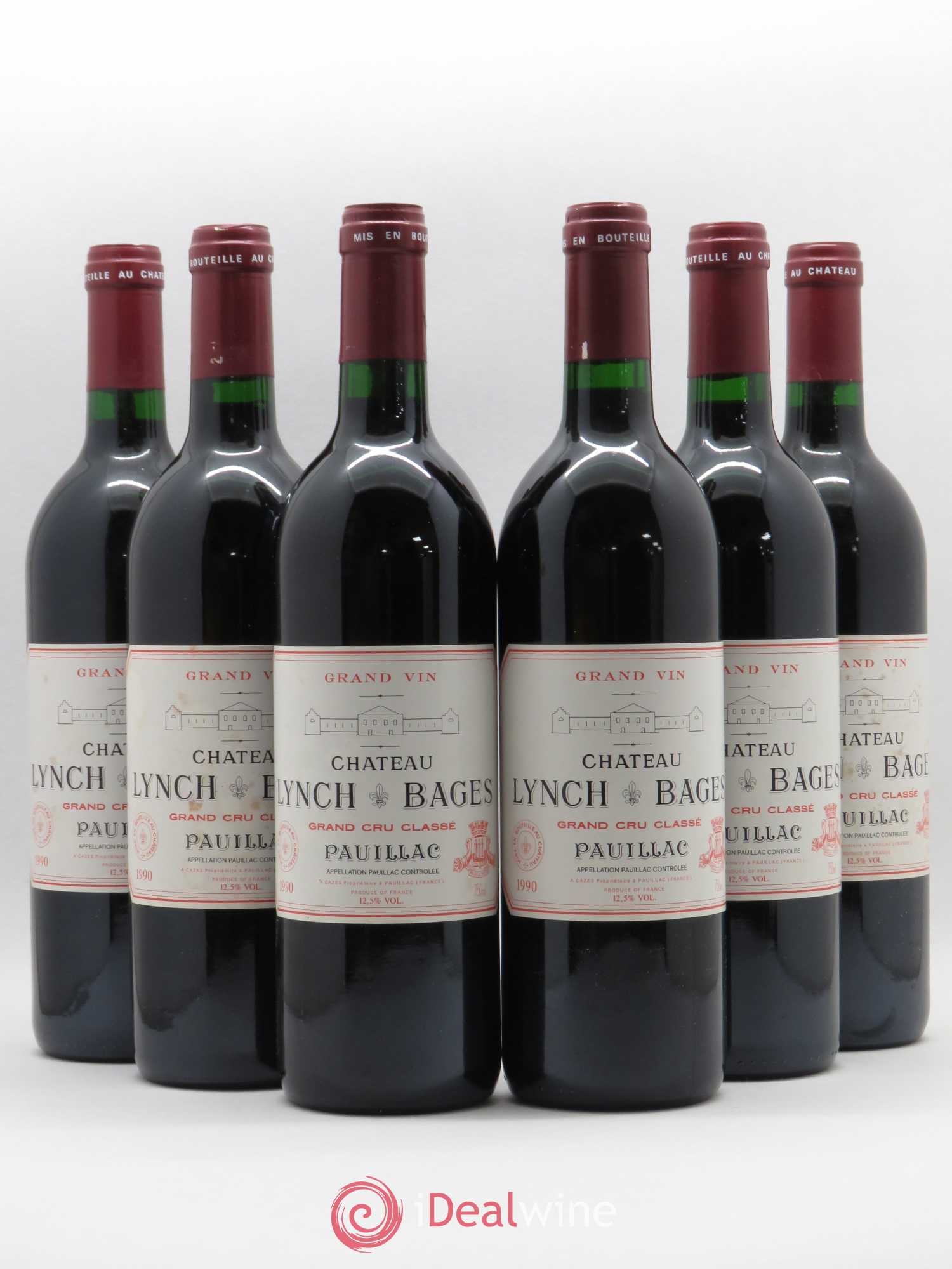 Château Lynch Bages 5ème Grand Cru Classé 1990 - Lot de 6 bouteilles - 0